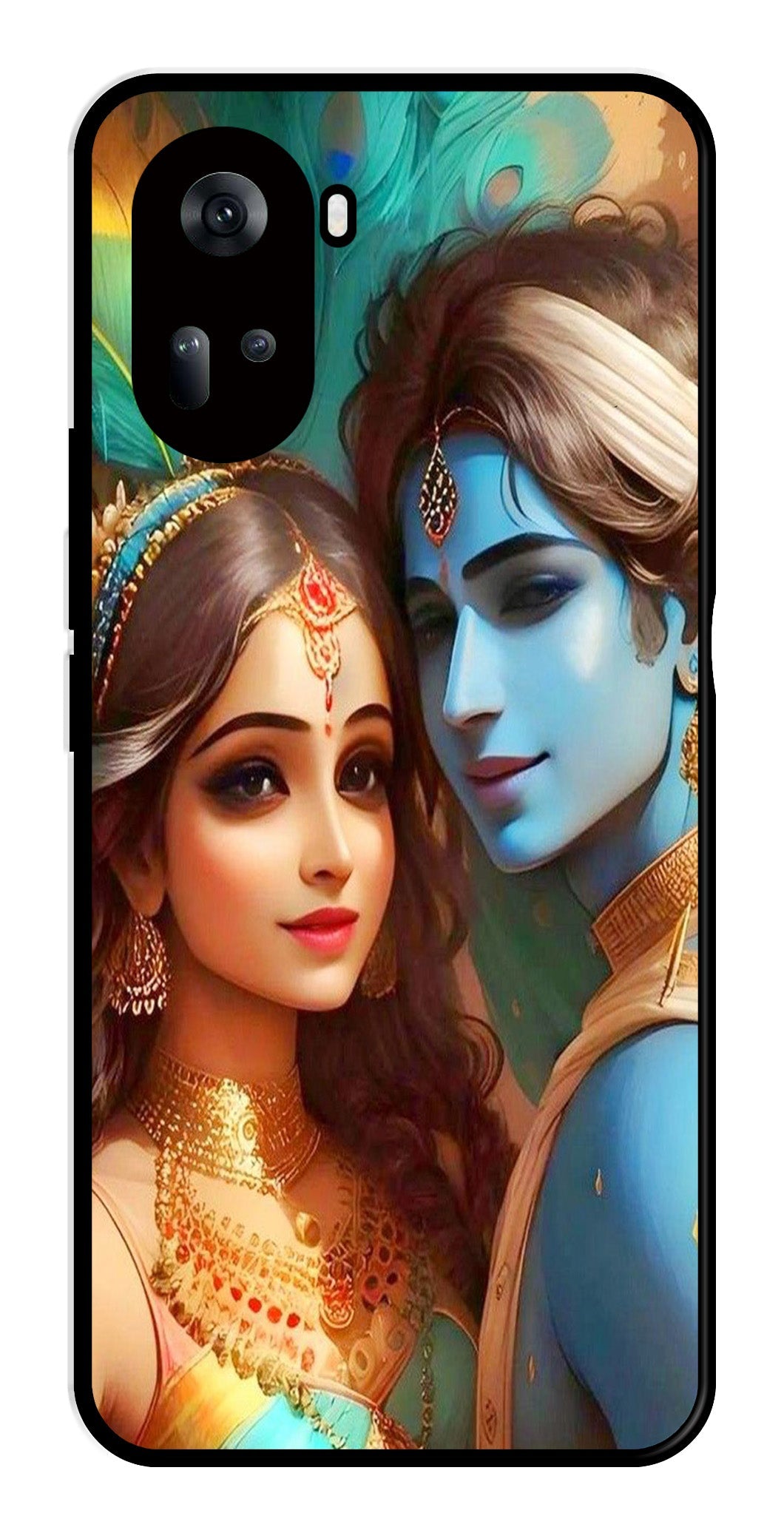 Lord Radha Krishna Metal Mobile Case for Oppo Reno 11 5G Lord Radha Krishna Metal Mobile Case for Oppo Reno 11 5G (Design No -01)