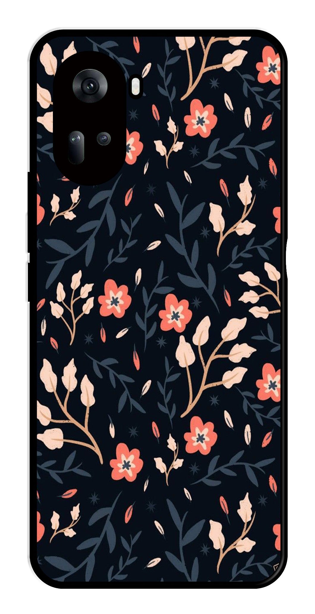 Floral Pattern Metal Mobile Case for Oppo Reno 11 5G Floral Pattern Metal Mobile Case for Oppo Reno 11 5G (Design No -10)