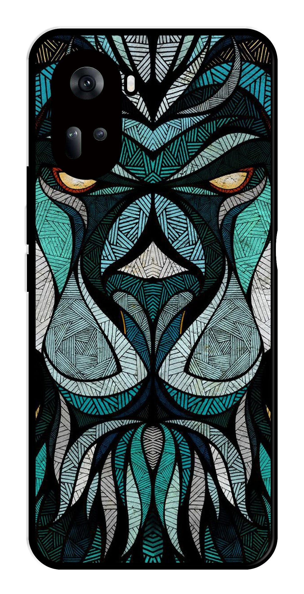 Lion Pattern Metal Mobile Case for Oppo Reno 11 5G Lion Pattern Metal Mobile Case for Oppo Reno 11 5G (Design No -40)