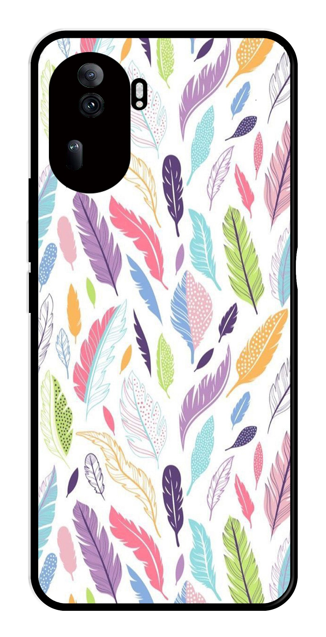 Colorful Feathers Metal Mobile Case for Oppo Reno 11 Pro 5G Colorful Feathers Metal Mobile Case for Oppo Reno 11 Pro 5G (Design No -06)