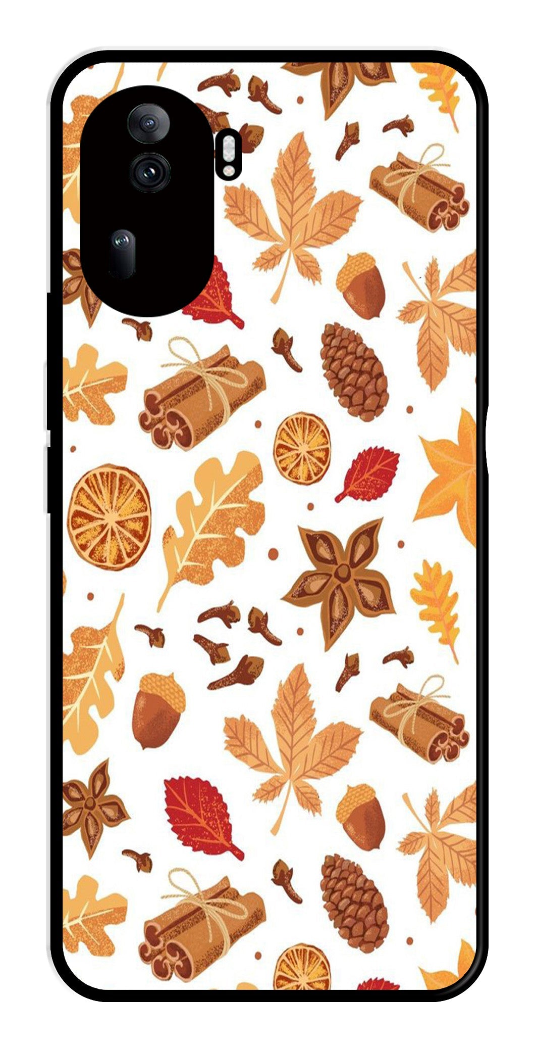 Autumn Leaf Metal Mobile Case for Oppo Reno 11 Pro 5G Autumn Leaf Metal Mobile Case for Oppo Reno 11 Pro 5G (Design No -19)