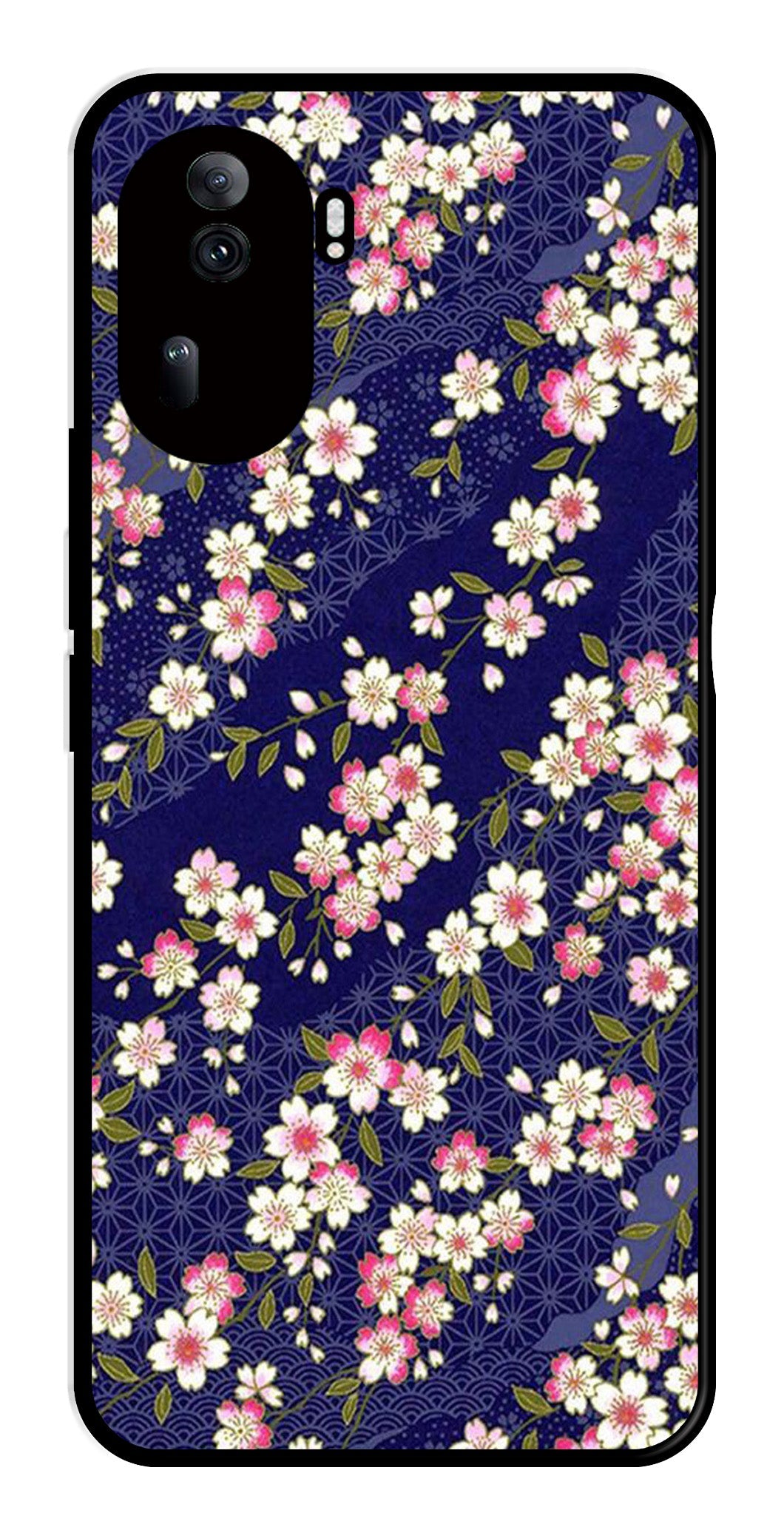Flower Design Metal Mobile Case for Oppo Reno 11 Pro 5G Flower Design Metal Mobile Case for Oppo Reno 11 Pro 5G (Design No -25)