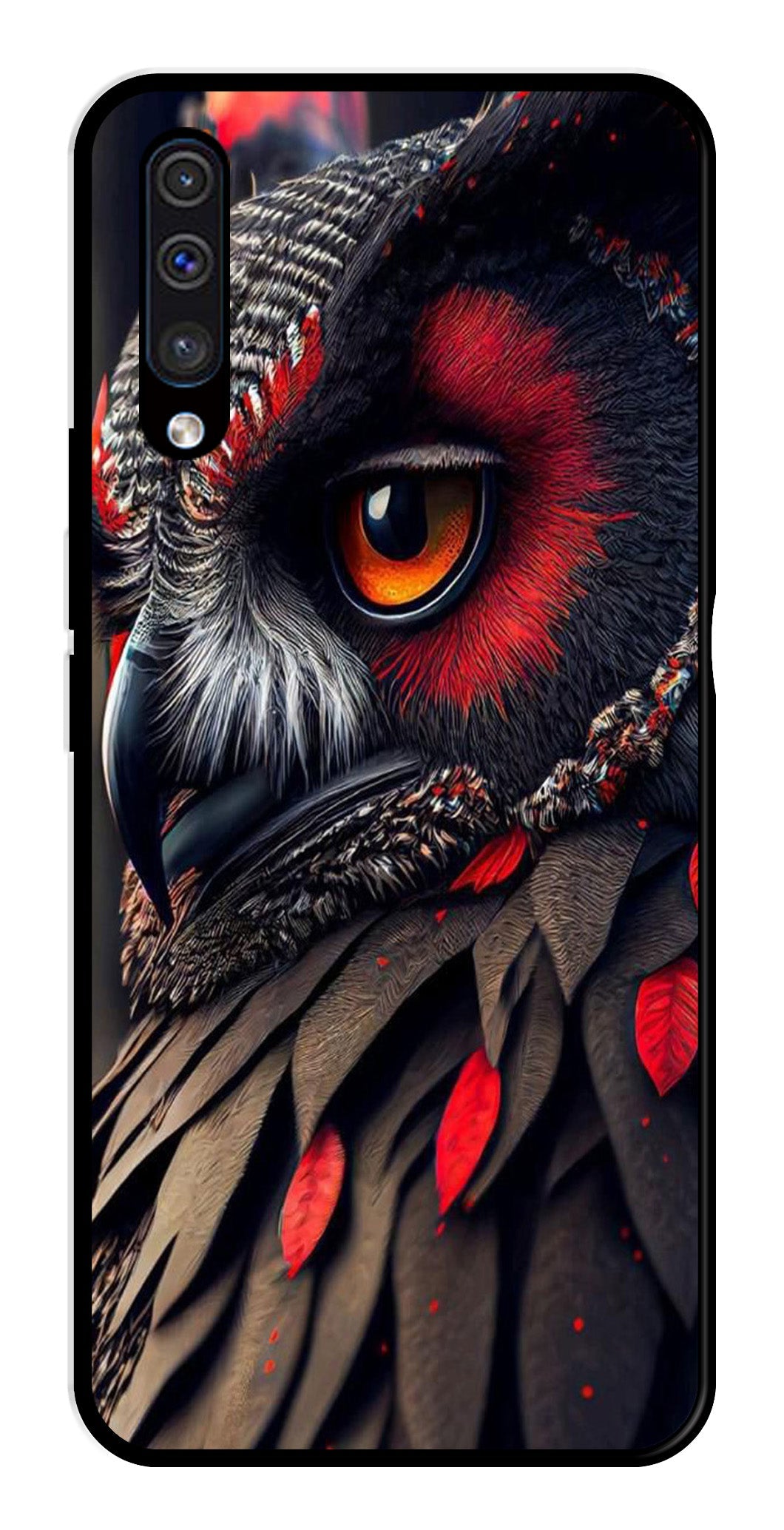 Owl Design Metal Mobile Case for Samsung Galaxy A50 Owl Design Metal Mobile Case for Samsung Galaxy A50 (Design No -26)