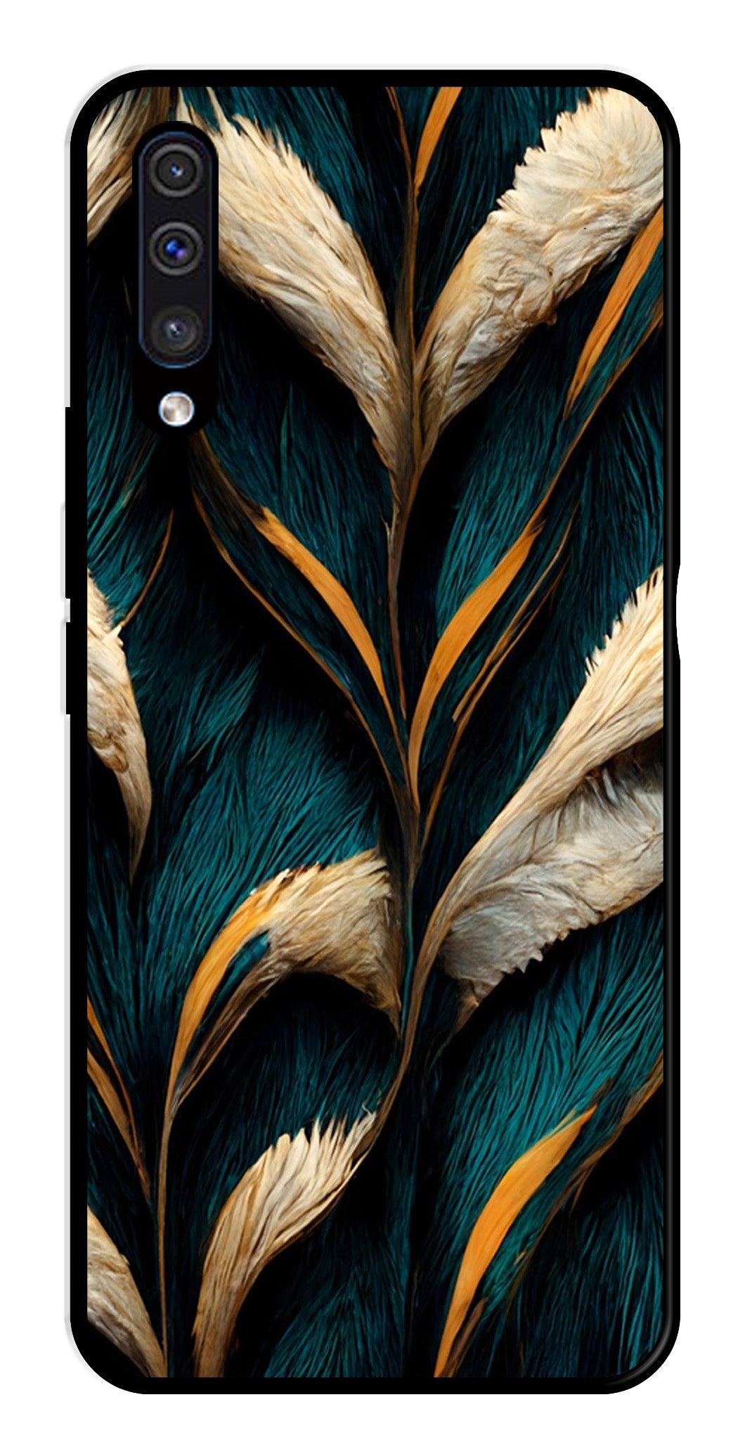 Feathers Metal Mobile Case for Samsung Galaxy A50 Feathers Metal Mobile Case for Samsung Galaxy A50 (Design No -30)