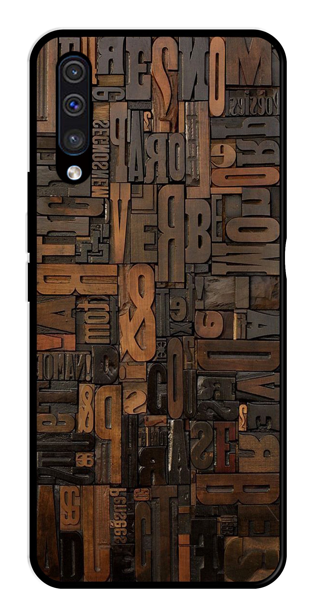 Alphabets Metal Mobile Case for Samsung Galaxy A50 Alphabets Metal Mobile Case for Samsung Galaxy A50 (Design No -32)