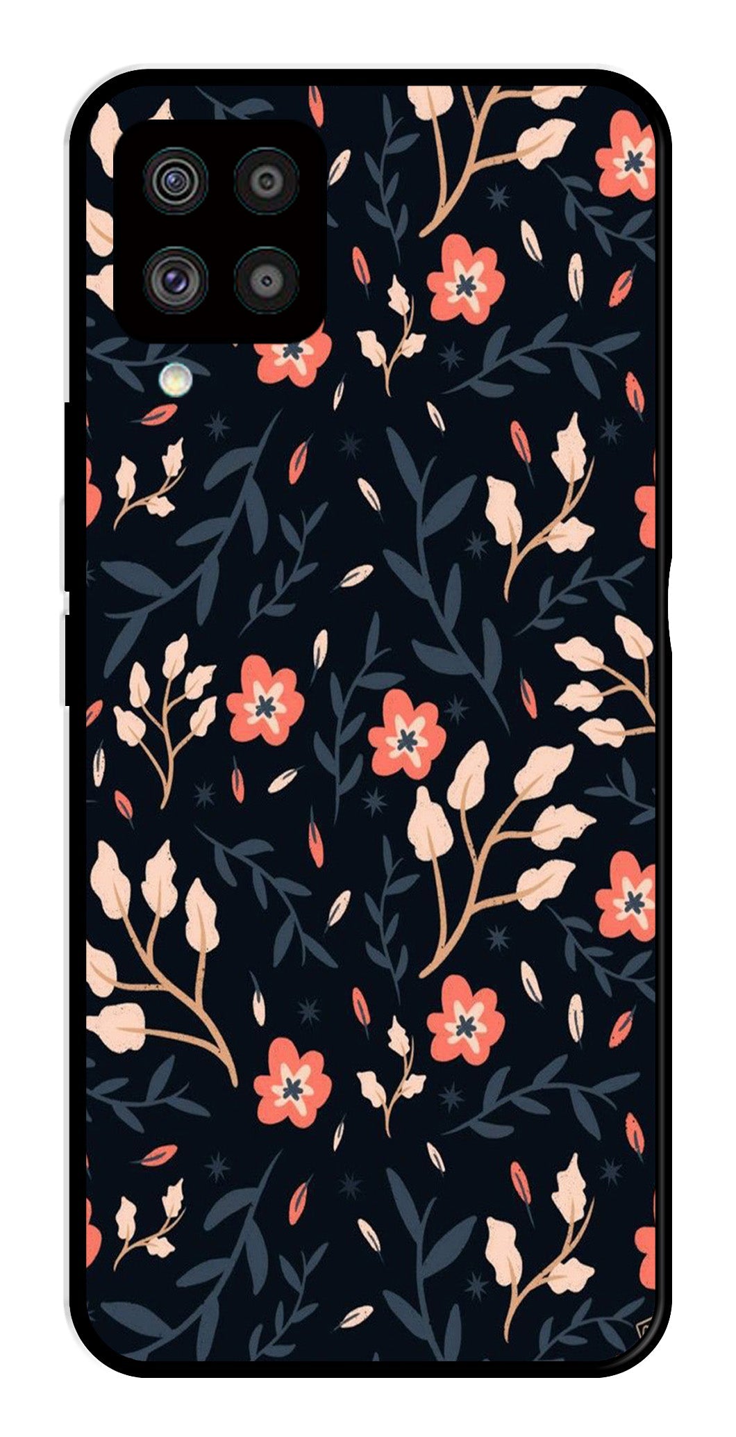 Floral Pattern Metal Mobile Case for Samsung Galaxy F62 Floral Pattern Metal Mobile Case for Samsung Galaxy F62 (Design No -10)