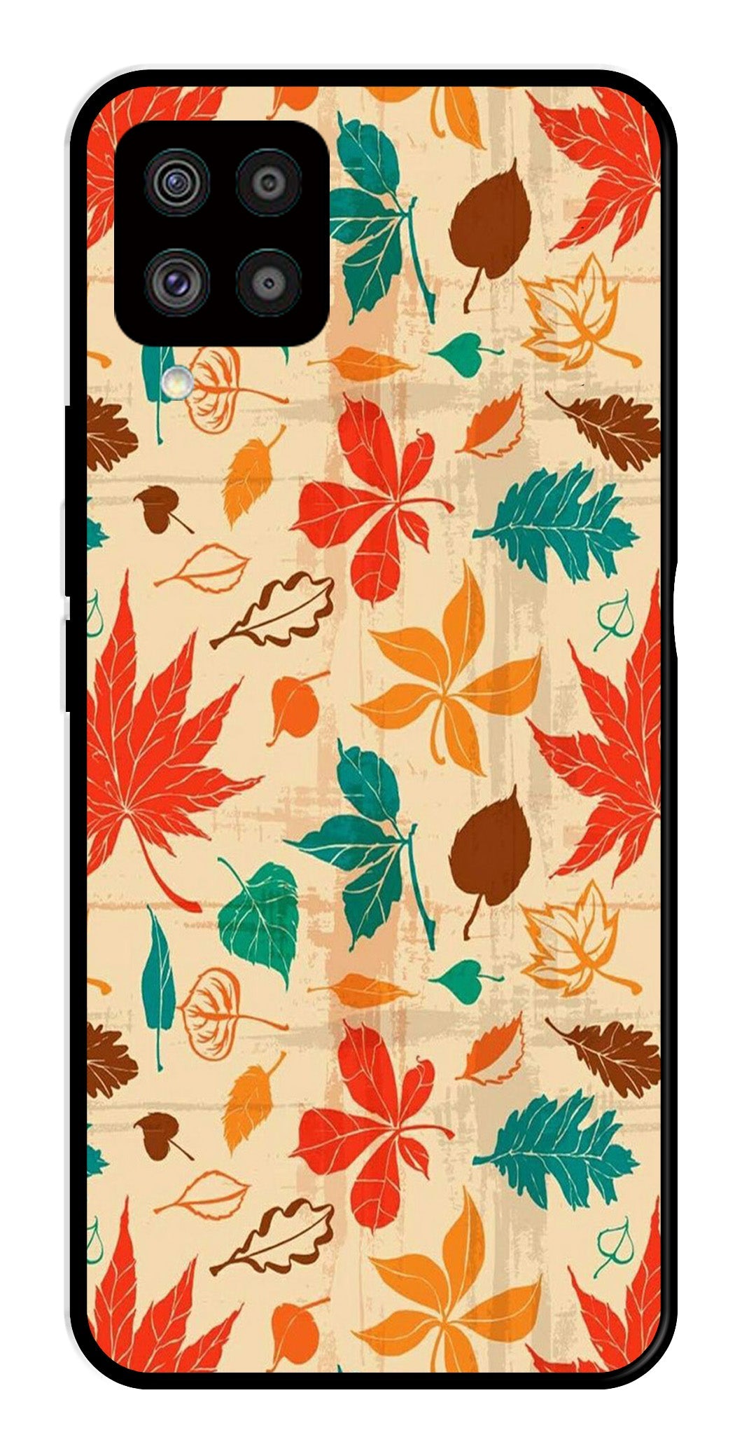 Leafs Design Metal Mobile Case for Samsung Galaxy F62 Leafs Design Metal Mobile Case for Samsung Galaxy F62 (Design No -14)