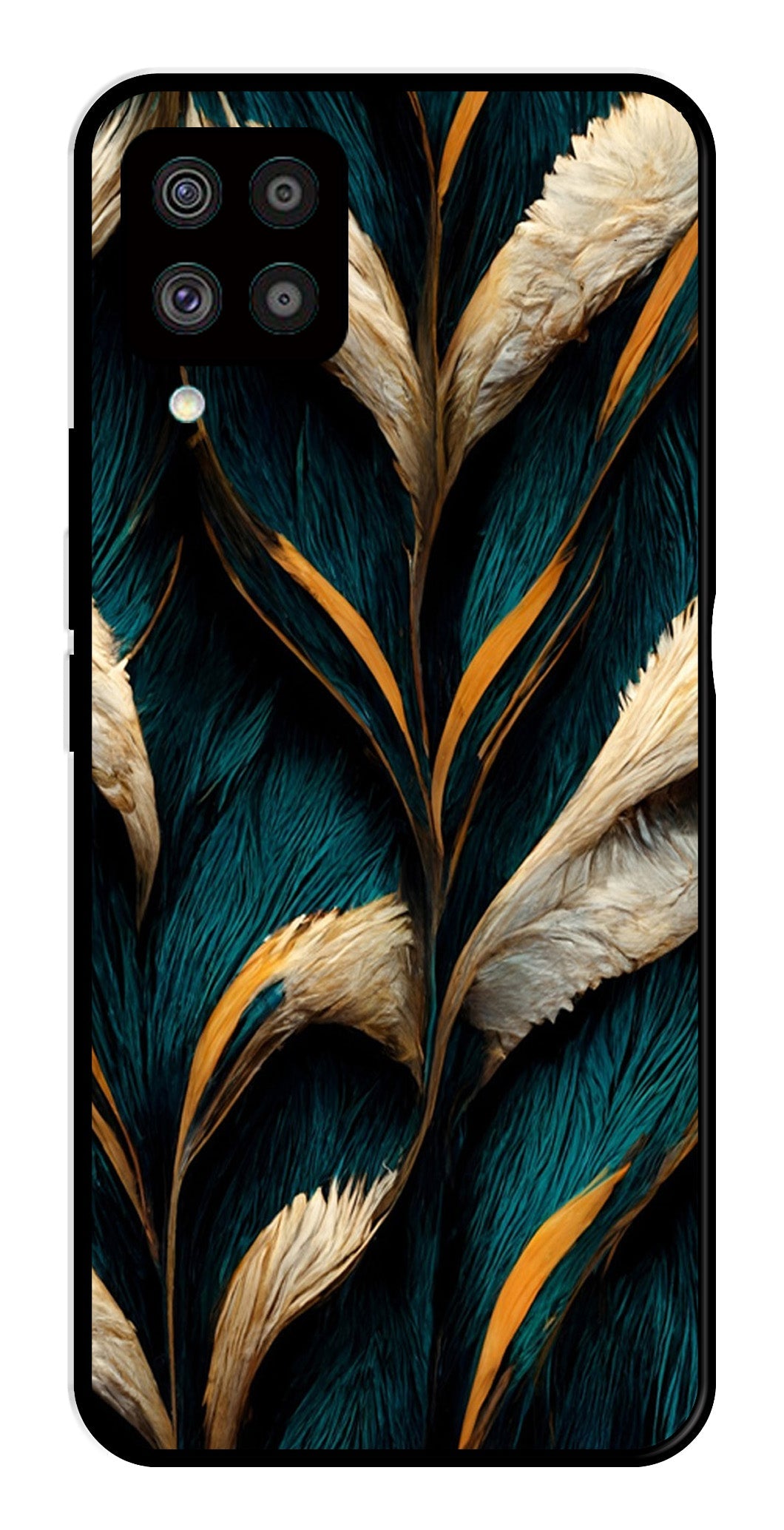 Feathers Metal Mobile Case for Samsung Galaxy F62 Feathers Metal Mobile Case for Samsung Galaxy F62 (Design No -30)