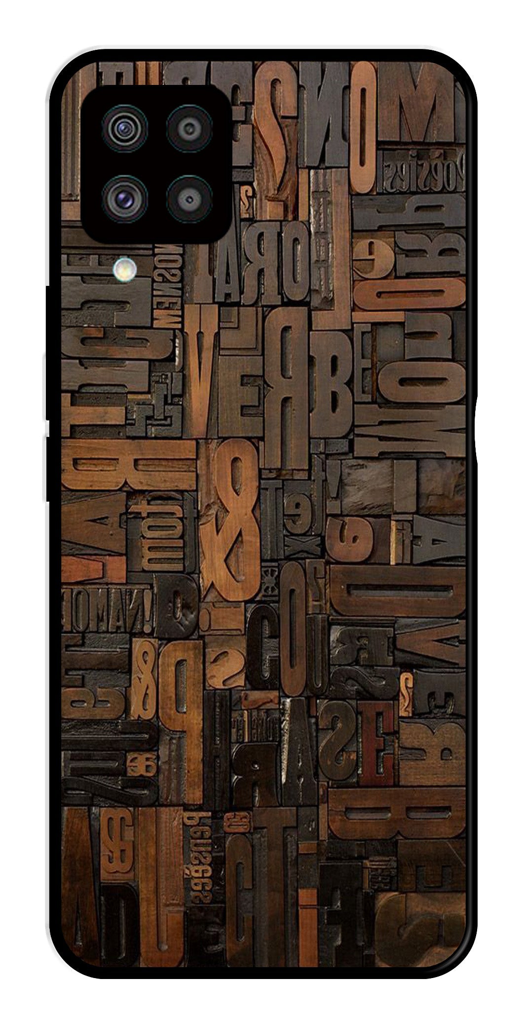 Alphabets Metal Mobile Case for Samsung Galaxy F62 Alphabets Metal Mobile Case for Samsung Galaxy F62 (Design No -32)