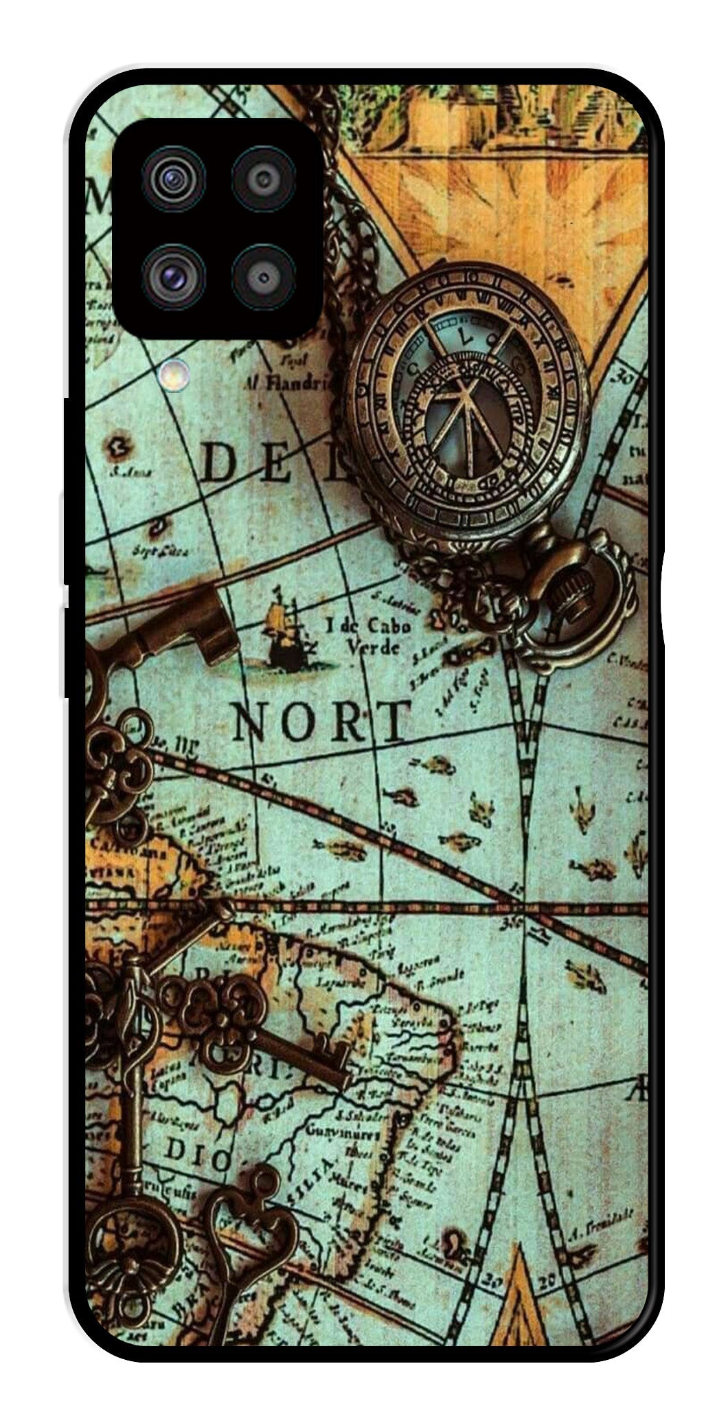 Map Design Metal Mobile Case for Samsung Galaxy F62 Map Design Metal Mobile Case for Samsung Galaxy F62 (Design No -54)
