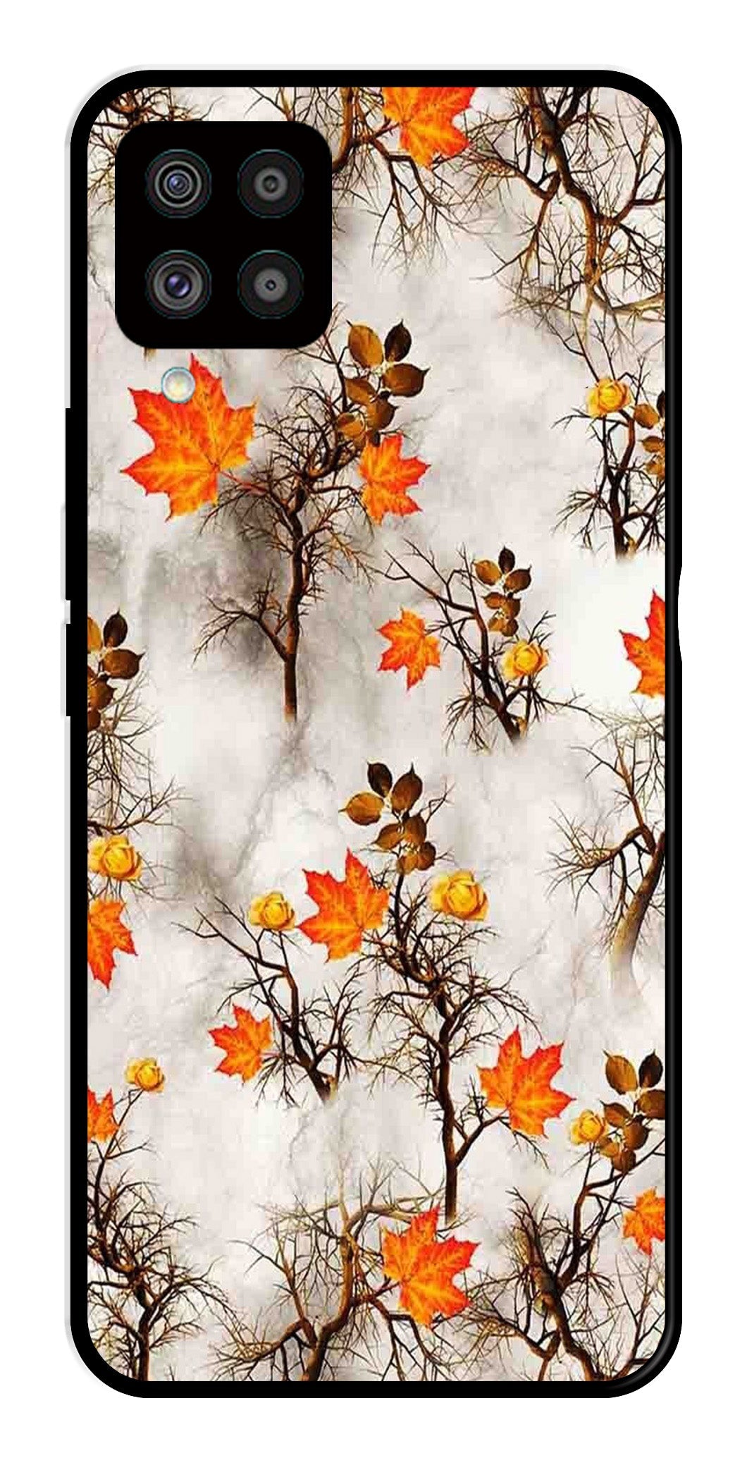 Autumn leaves Metal Mobile Case for Samsung Galaxy F62 (Design No -55)