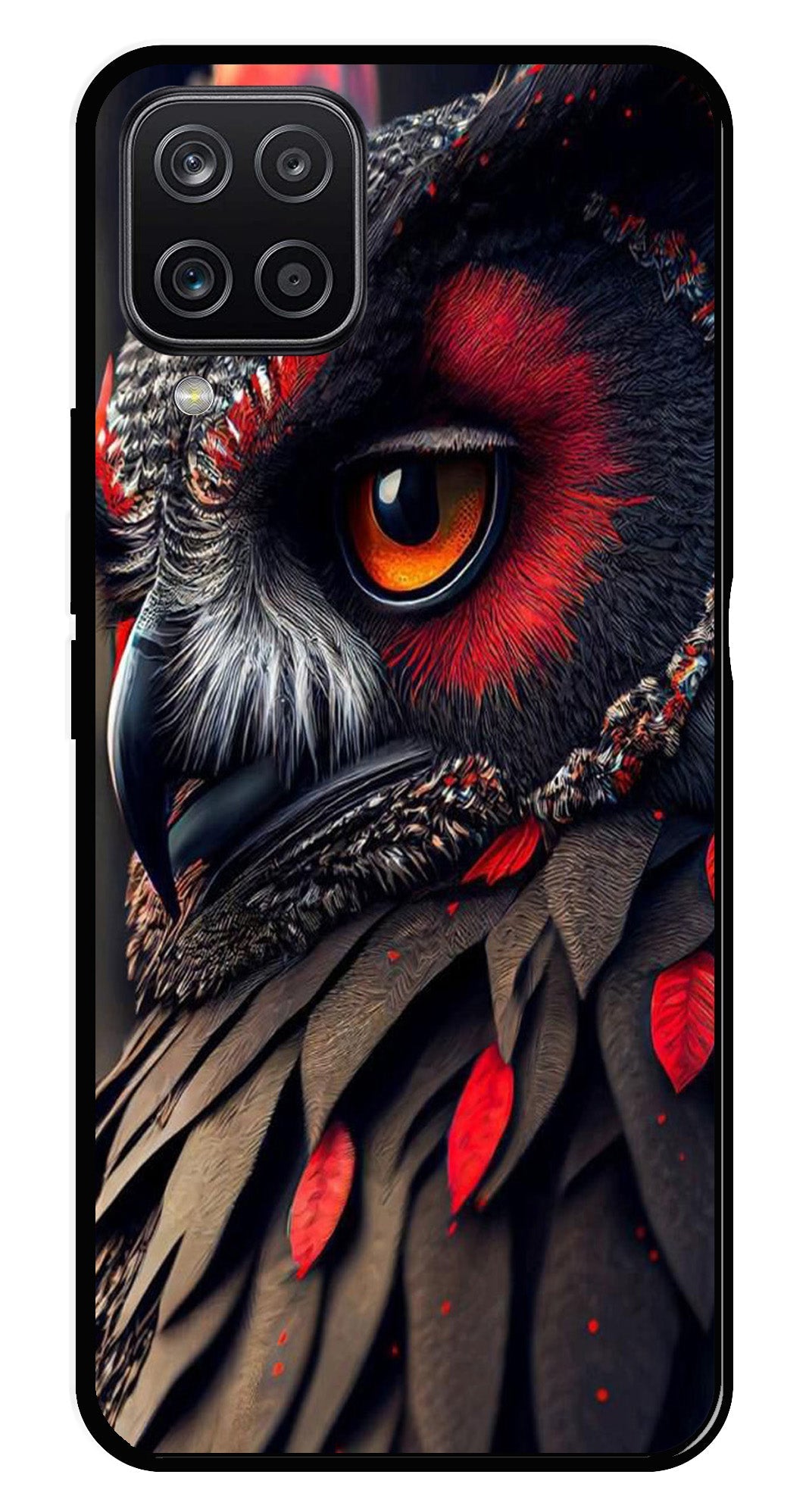 Owl Design Metal Mobile Case for Samsung Galaxy M12 Owl Design Metal Mobile Case for Samsung Galaxy M12 (Design No -26)