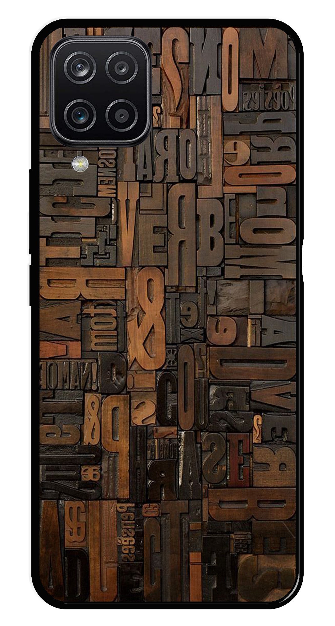 Alphabets Metal Mobile Case for Samsung Galaxy M12 Alphabets Metal Mobile Case for Samsung Galaxy M12 (Design No -32)