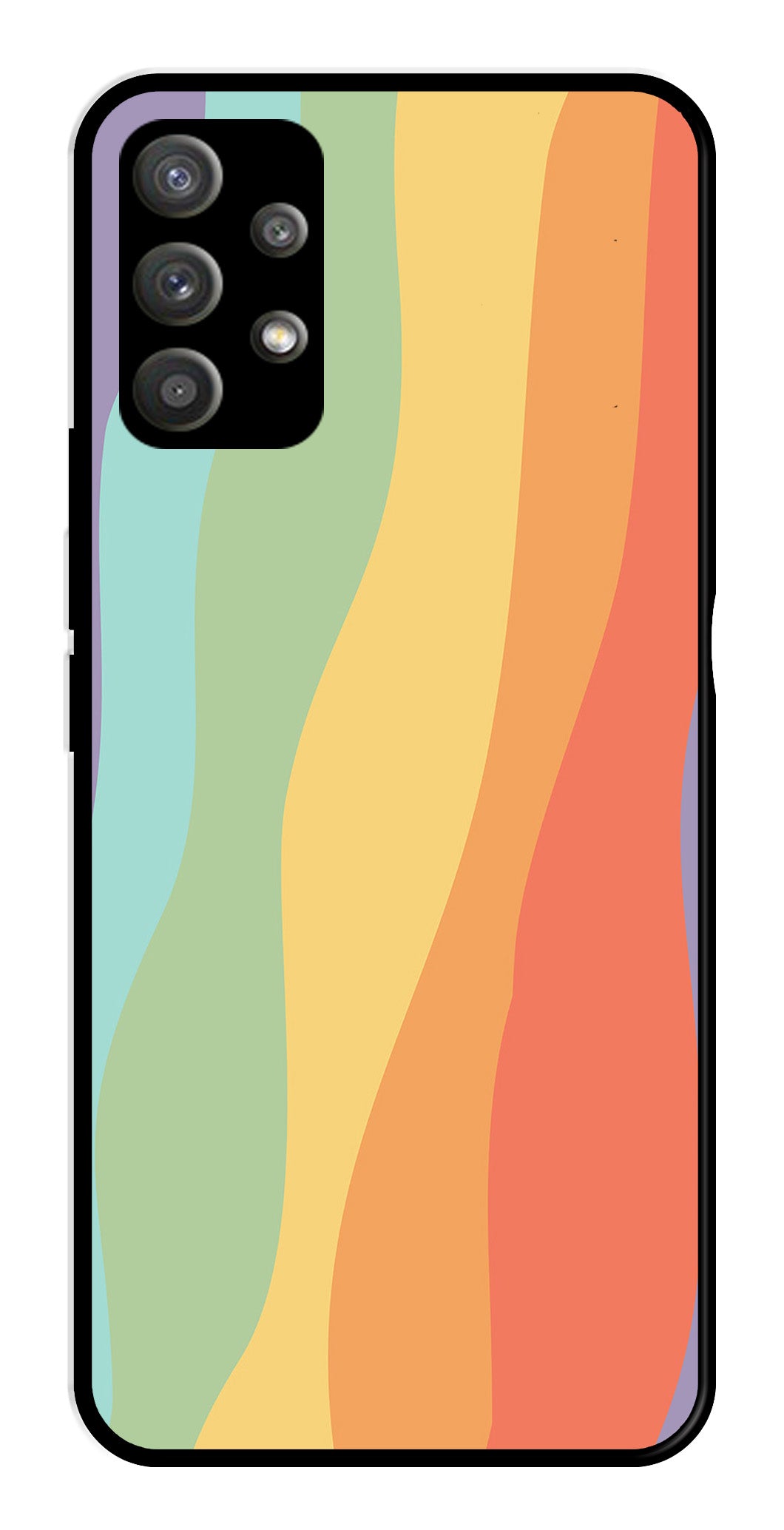 Muted Rainbow Metal Mobile Case for Samsung Galaxy M32 5G Muted Rainbow Metal Mobile Case for Samsung Galaxy M32 5G (Design No -02)