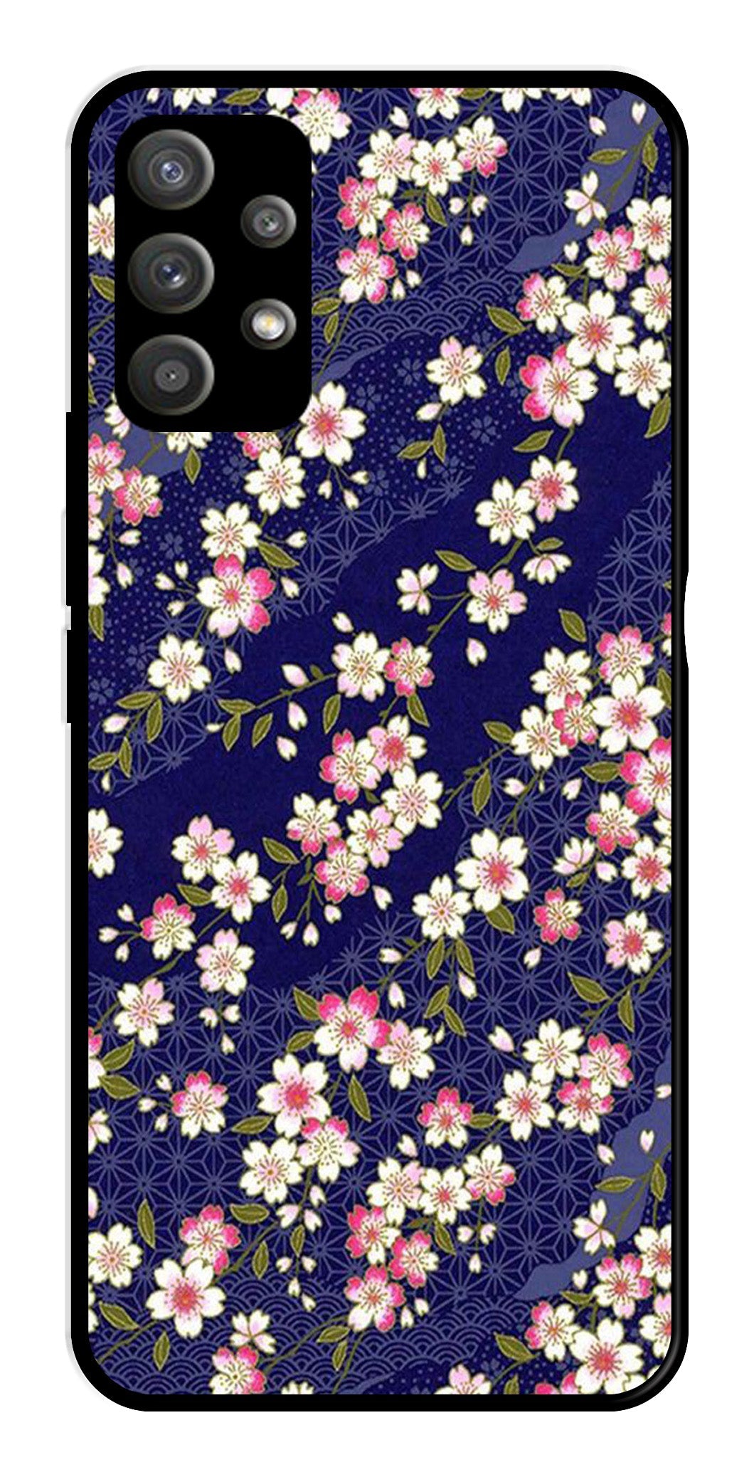 Flower Design Metal Mobile Case for Samsung Galaxy M32 5G Flower Design Metal Mobile Case for Samsung Galaxy M32 5G (Design No -25)