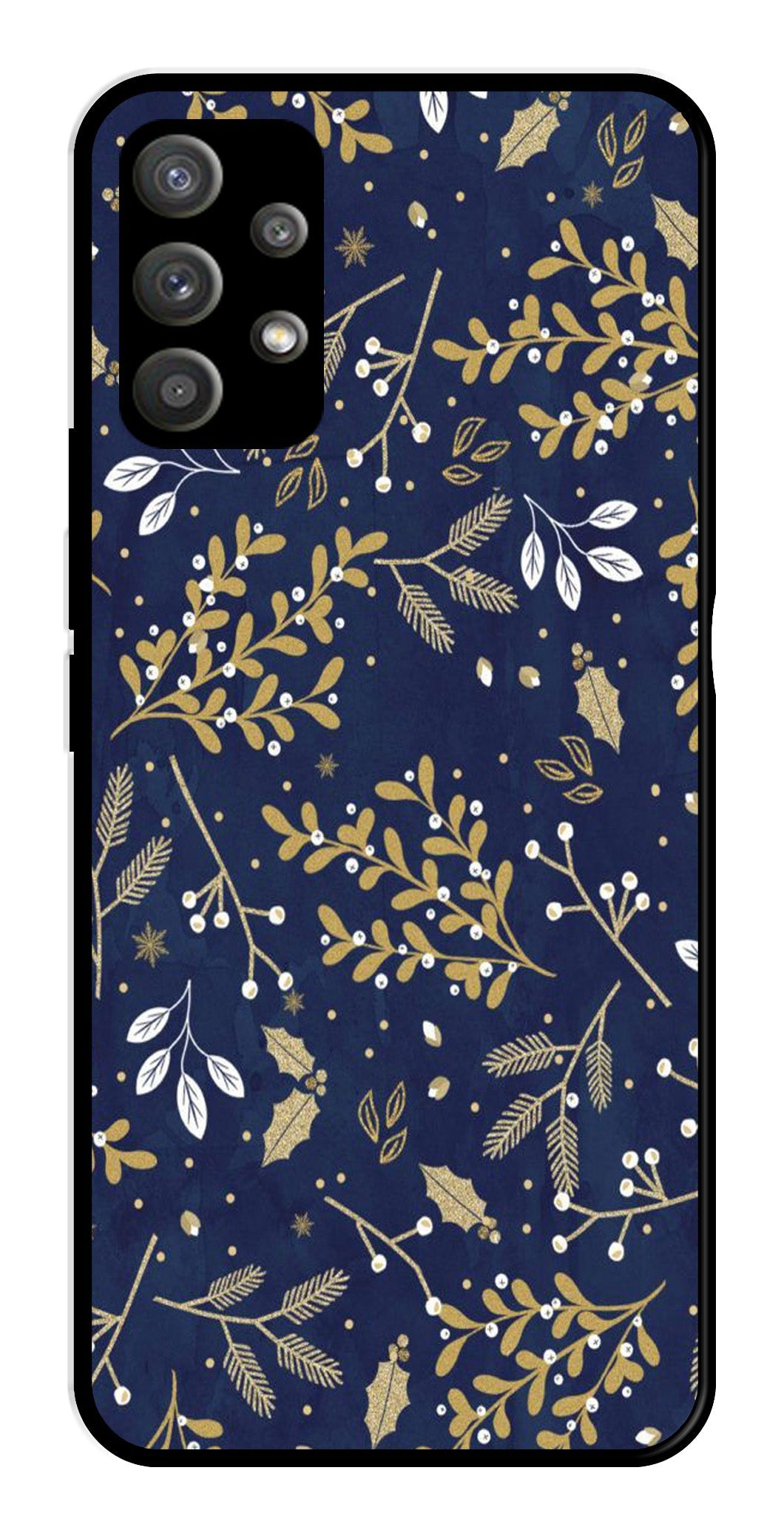 Floral Pattern Metal Mobile Case for Samsung Galaxy M32 5G Floral Pattern Metal Mobile Case for Samsung Galaxy M32 5G (Design No -52)
