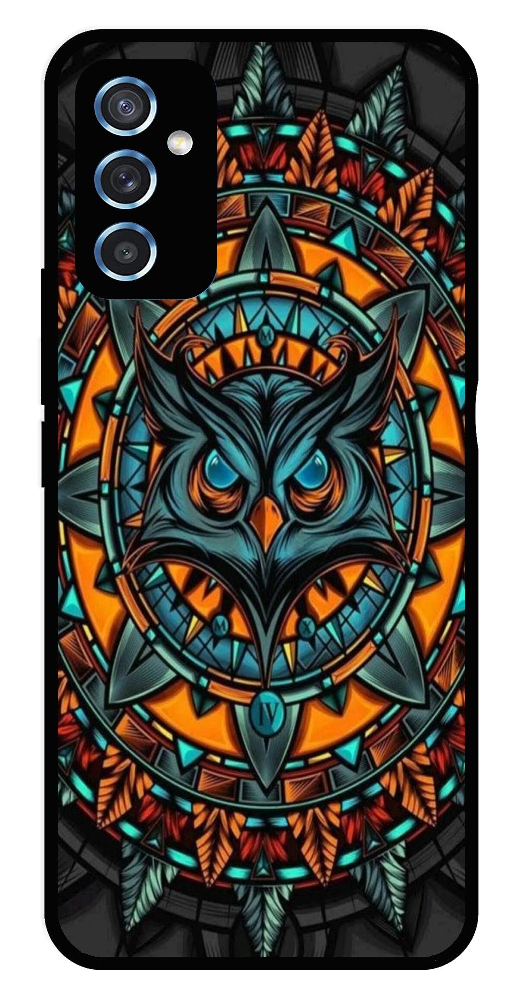 Owl Pattern Metal Mobile Case for Samsung Galaxy M52 5G Owl Pattern Metal Mobile Case for Samsung Galaxy M52 5G (Design No -42)