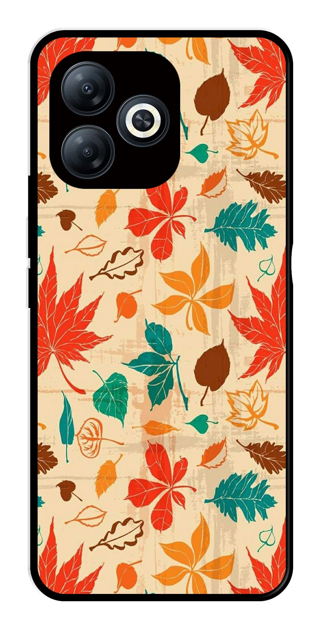 Leafs Design Metal Mobile Case for Infinix Smart 8 Leafs Design Metal Mobile Case for Infinix Smart 8 (Design No -14)