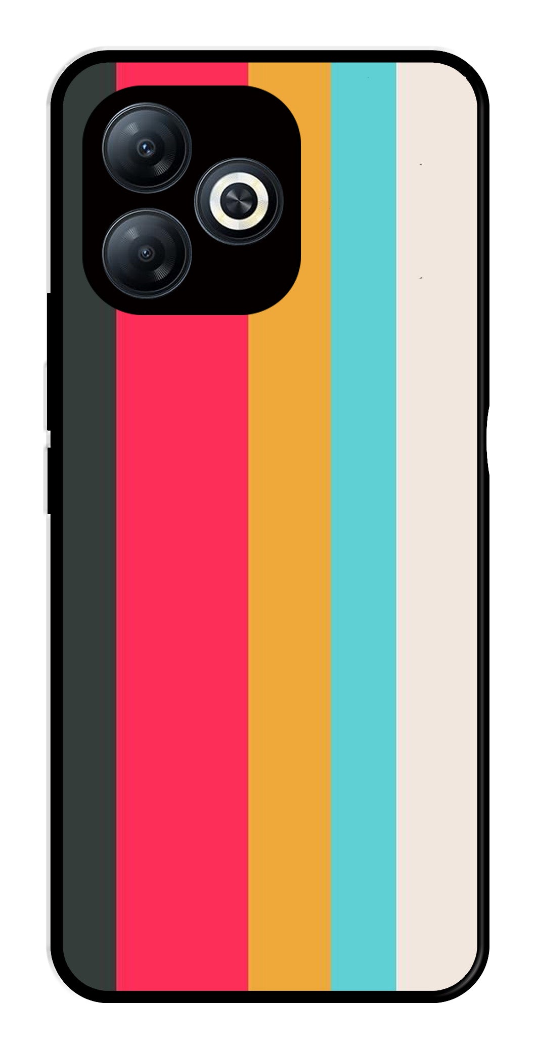 Muted Rainbow Metal Mobile Case for Infinix Smart 8 Muted Rainbow Metal Mobile Case for Infinix Smart 8 (Design No -31)