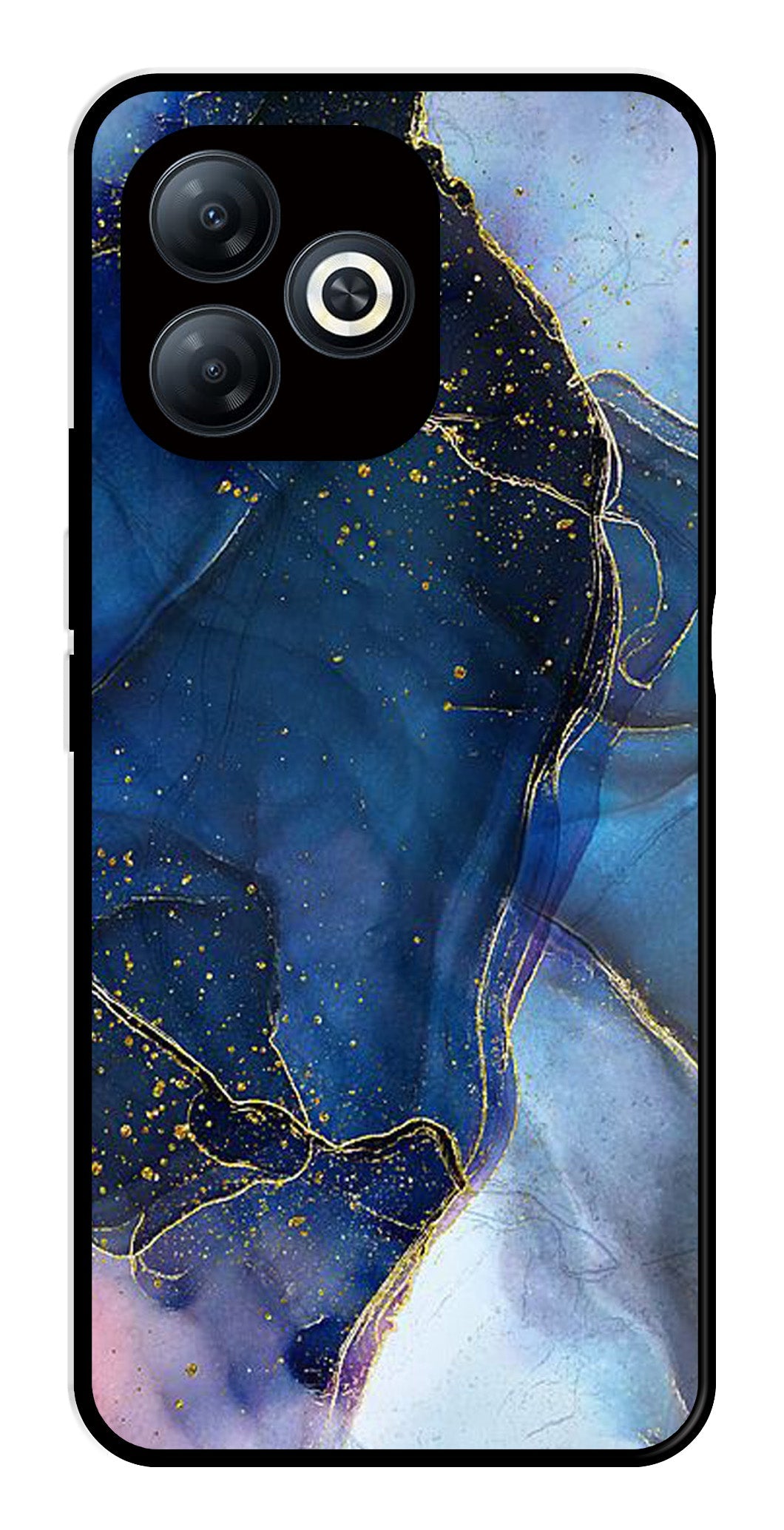 Blue Marble Metal Mobile Case for Infinix Smart 8 Blue Marble Metal Mobile Case for Infinix Smart 8 (Design No -34)
