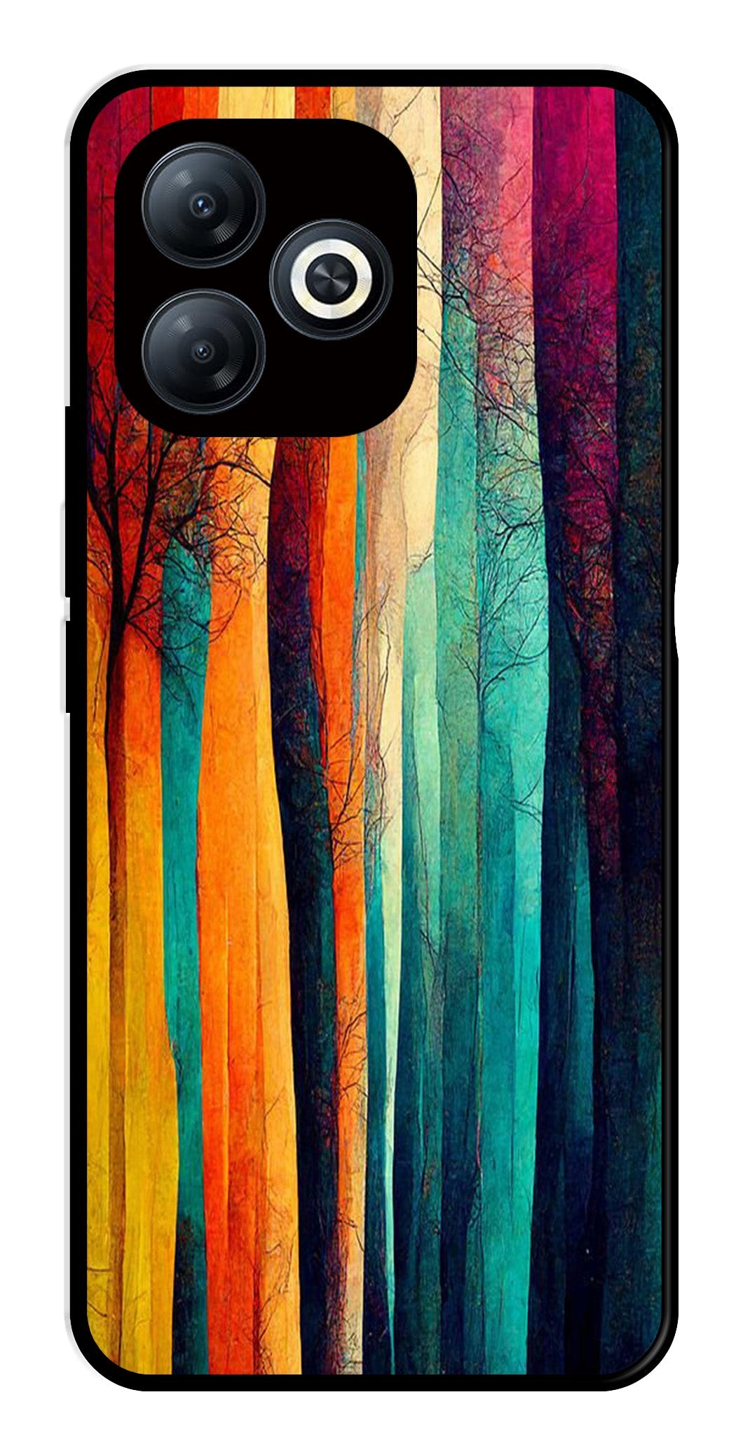 Modern Art Colorful Metal Mobile Case for Tecno Spark 20 Modern Art Colorful Metal Mobile Case for Tecno Spark 20 (Design No -47)