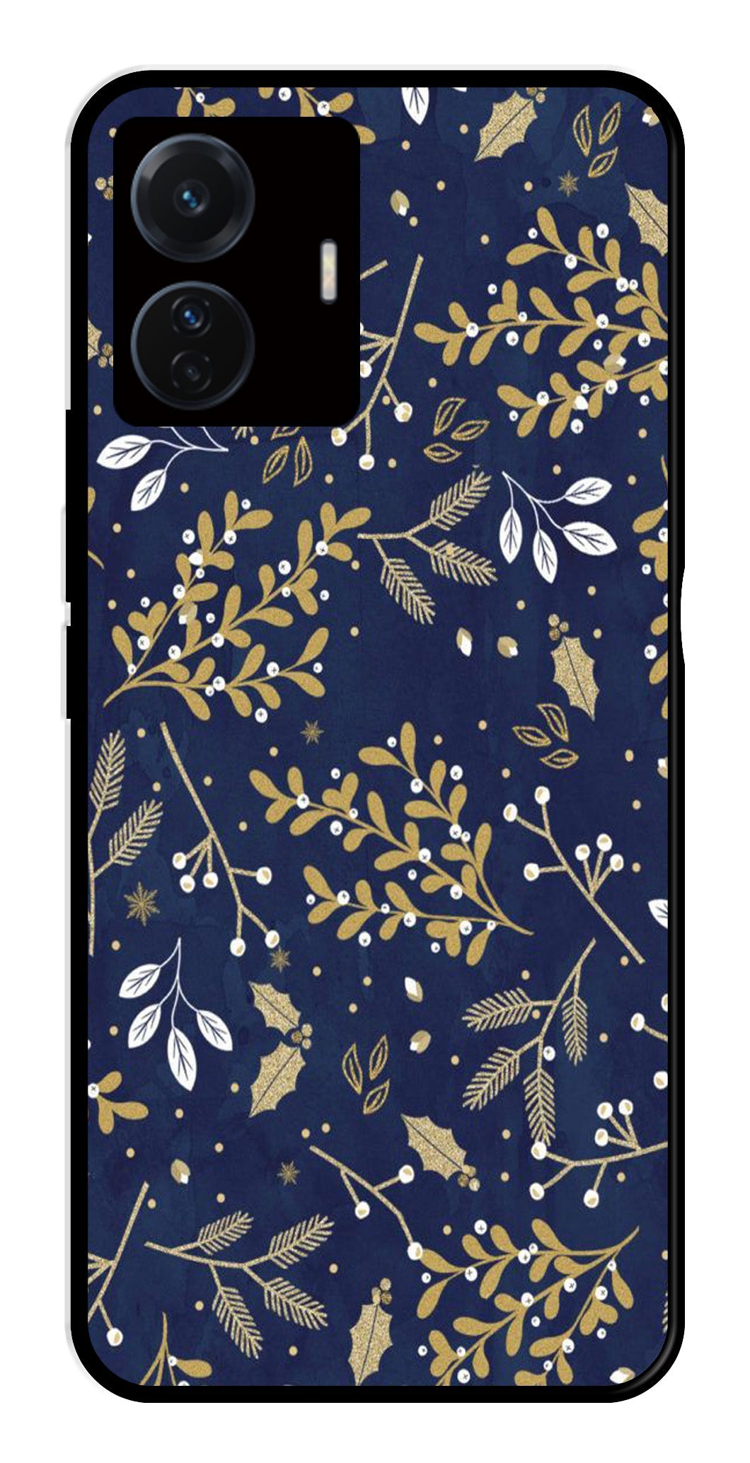 Floral Pattern Metal Mobile Case for iQOO Z6 Pro 5G Floral Pattern Metal Mobile Case for iQOO Z6 Pro 5G (Design No -52)