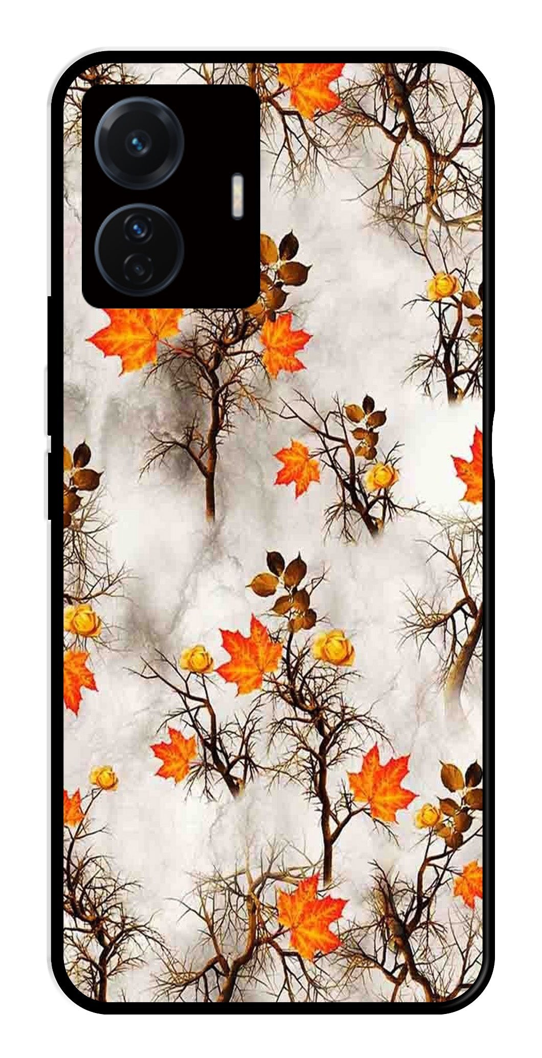 Autumn leaves Metal Mobile Case for Vivo T1 Pro 5G Autumn leaves Metal Mobile Case for Vivo T1 Pro 5G (Design No -55)