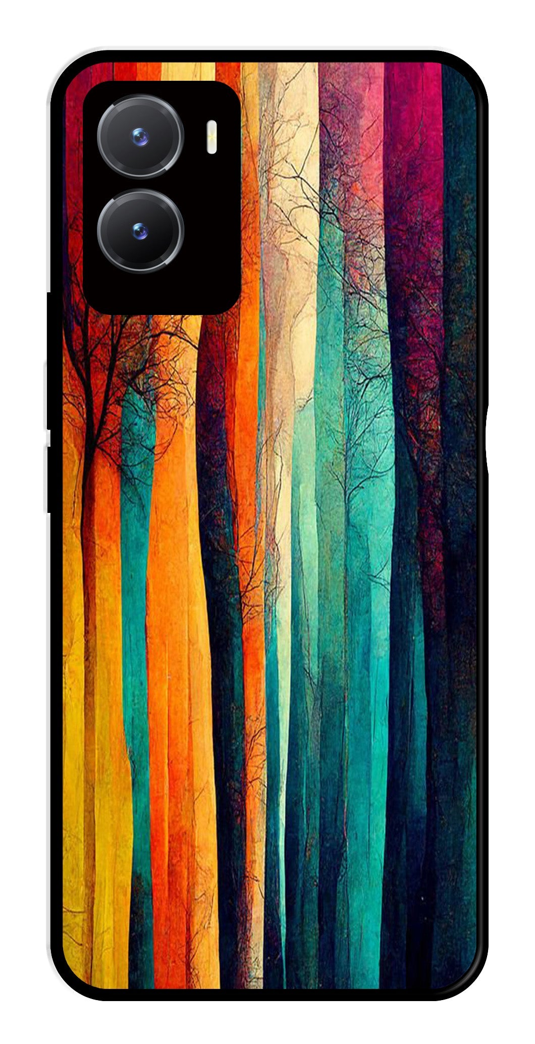Modern Art Colorful Metal Mobile Case for Vivo T2X 5G Modern Art Colorful Metal Mobile Case for Vivo T2X 5G (Design No -47)