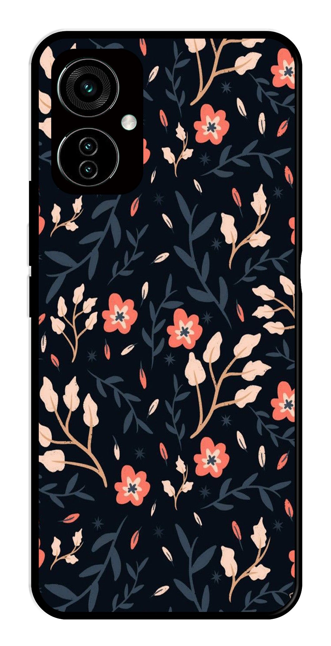 Floral Pattern Metal Mobile Case for Tecno Camon 19 Floral Pattern Metal Mobile Case for Tecno Camon 19 (Design No -10)