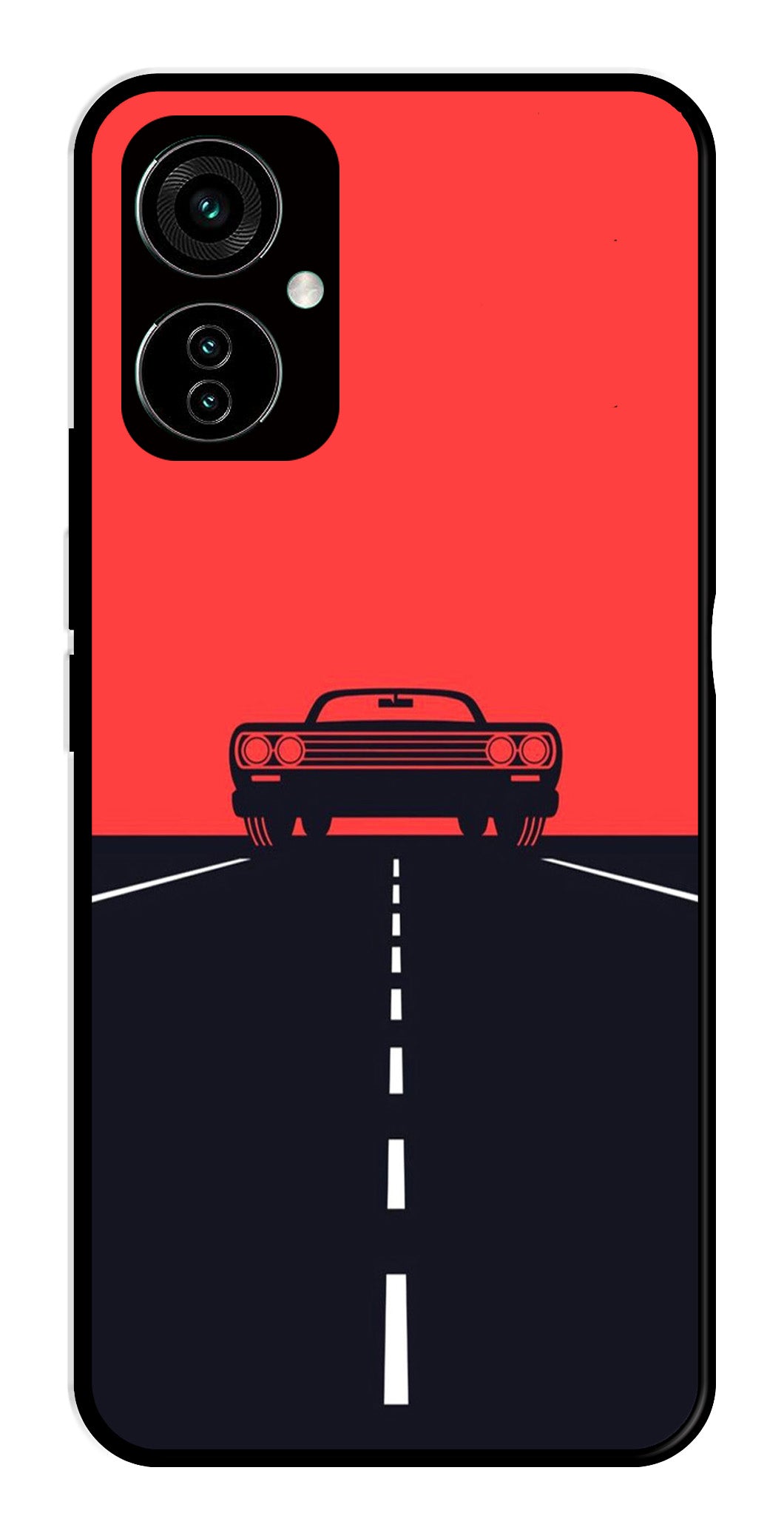 Car Lover Metal Mobile Case for Tecno Camon 19 Car Lover Metal Mobile Case for Tecno Camon 19 (Design No -21)