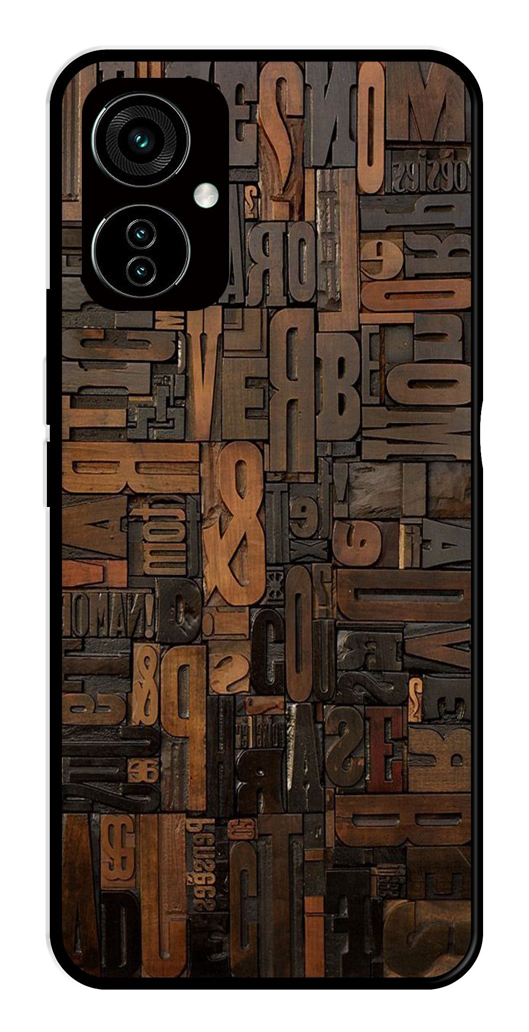 Alphabets Metal Mobile Case for Tecno Camon 19 Alphabets Metal Mobile Case for Tecno Camon 19 (Design No -32)