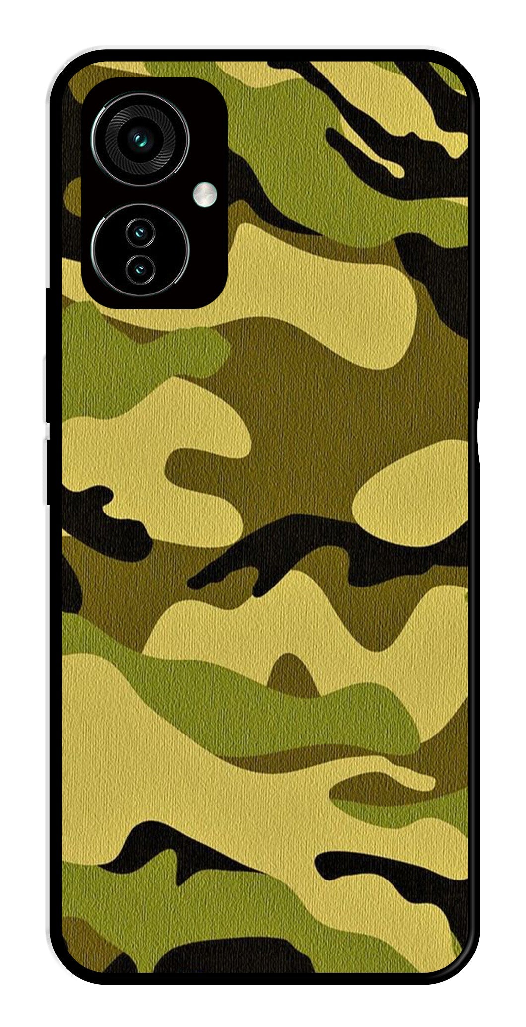 Army Pattern Metal Mobile Case for Tecno Camon 19 Army Pattern Metal Mobile Case for Tecno Camon 19 (Design No -35)