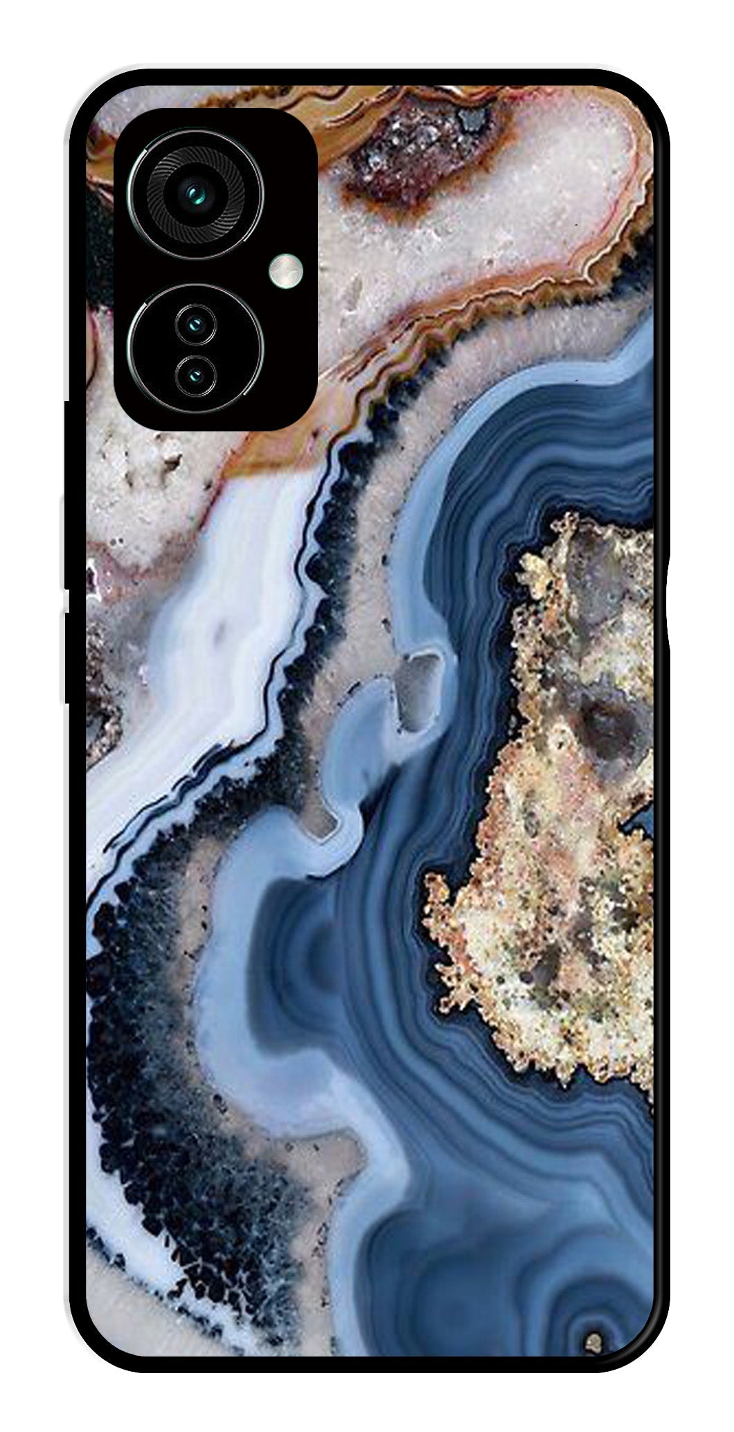 Marble Design Metal Mobile Case for Tecno Camon 19 (Design No -53)