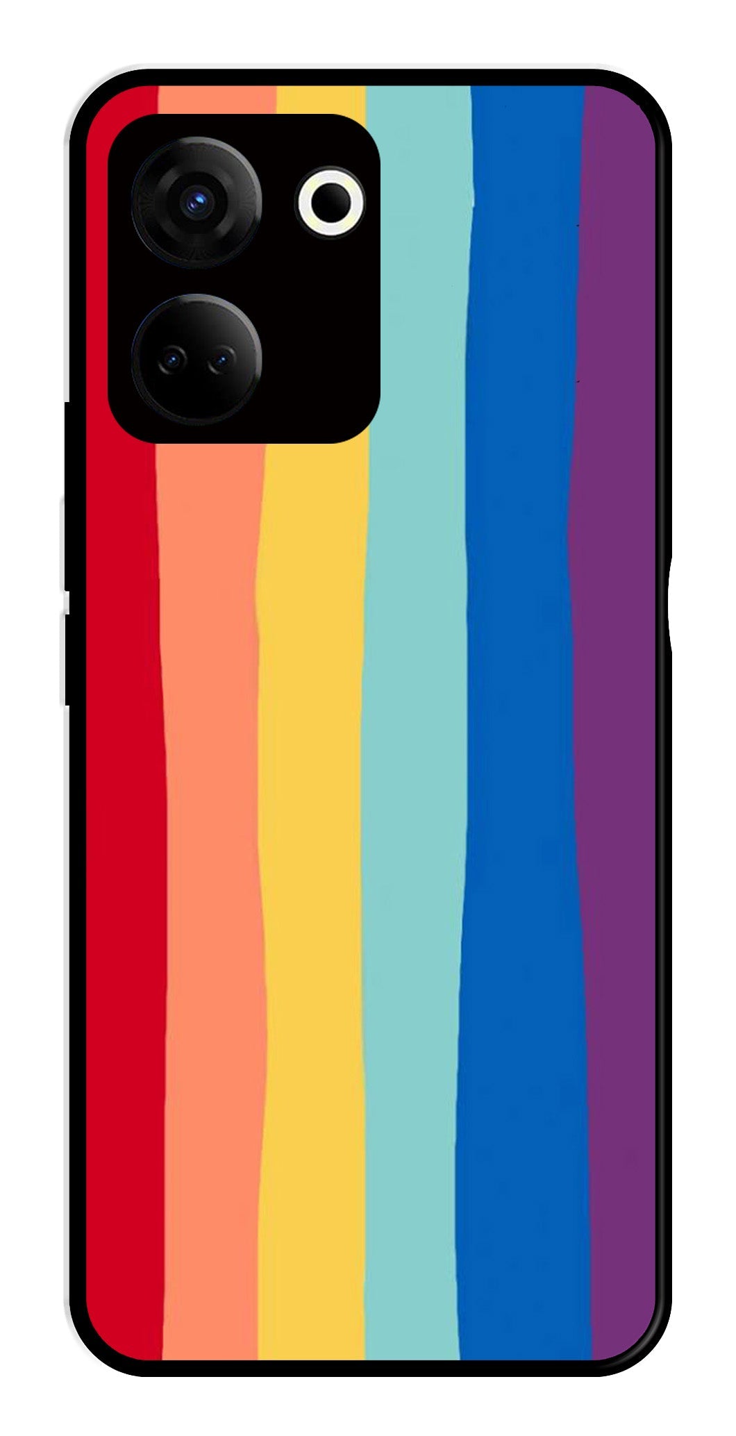 Rainbow MultiColor Metal Mobile Case for Tecno Camon 20 Rainbow MultiColor Metal Mobile Case for Tecno Camon 20 (Design No -03)