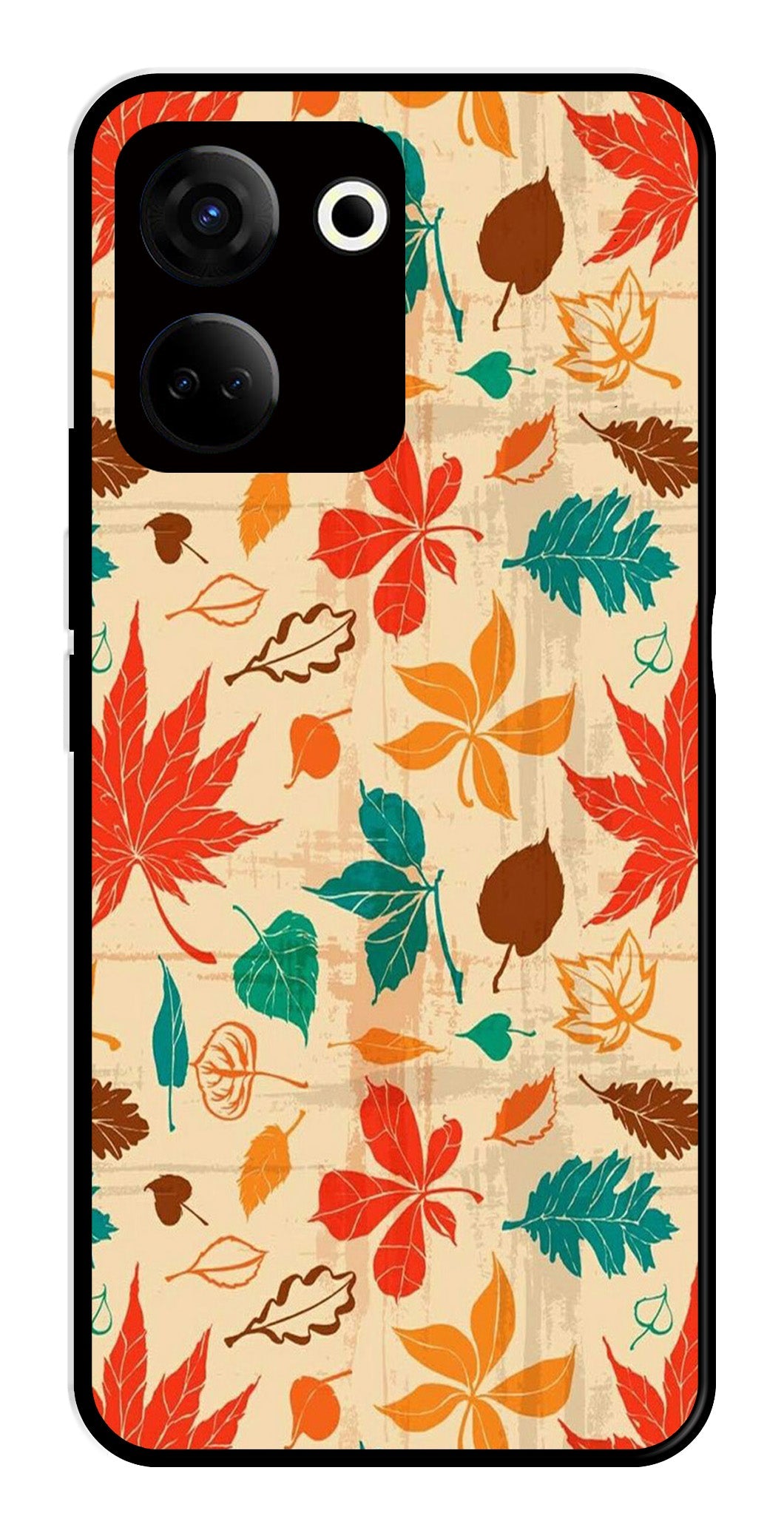 Leafs Design Metal Mobile Case for Tecno Camon 20 Leafs Design Metal Mobile Case for Tecno Camon 20 (Design No -14)