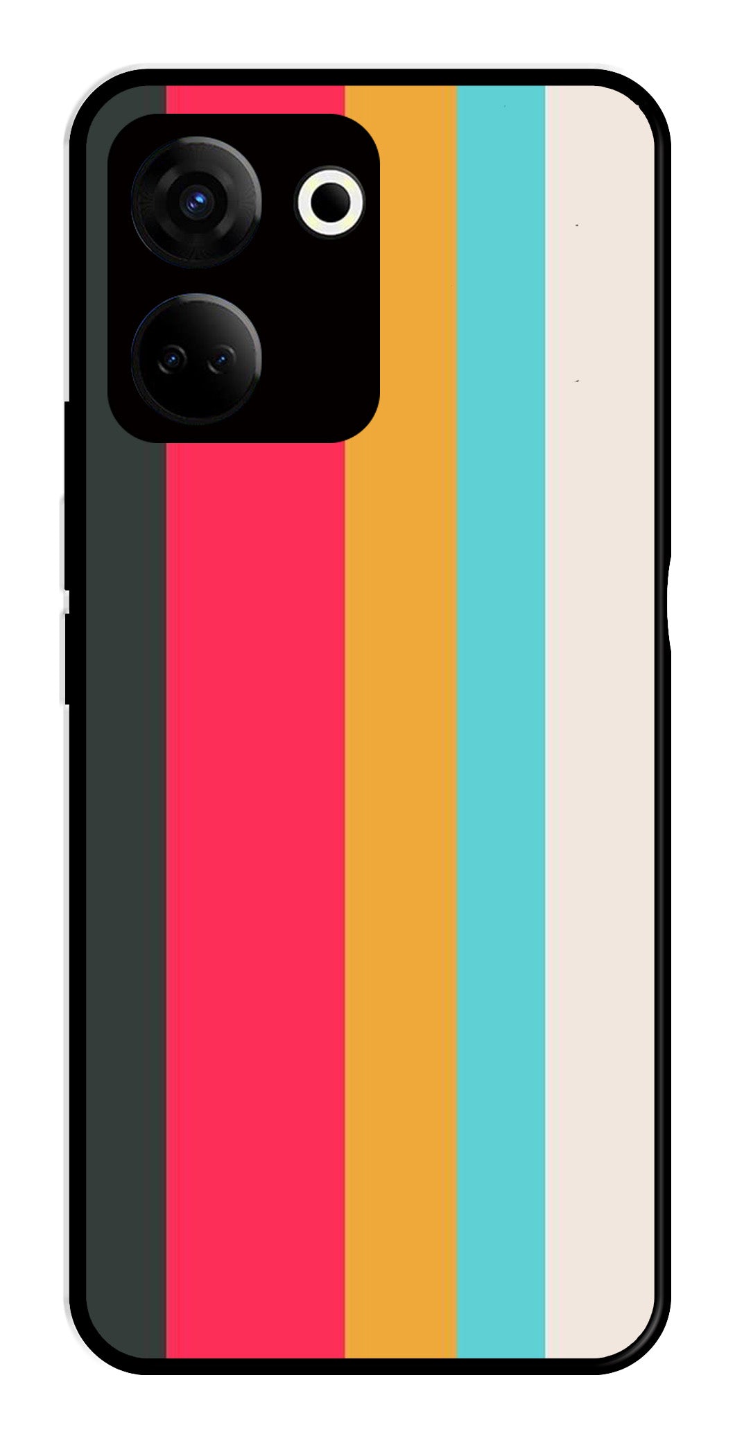 Muted Rainbow Metal Mobile Case for Tecno Camon 20 Muted Rainbow Metal Mobile Case for Tecno Camon 20 (Design No -31)