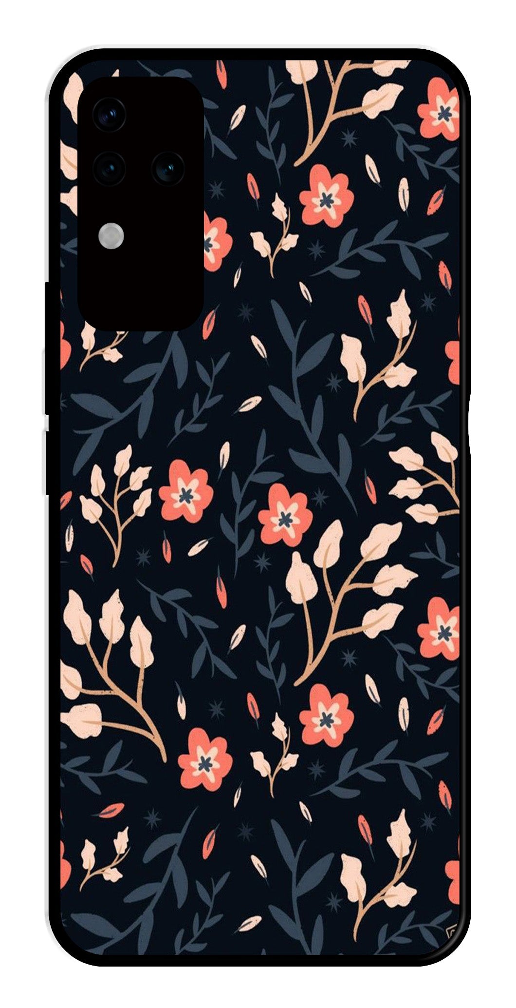 Floral Pattern Metal Mobile Case for Vivo V30 Pro 5G Floral Pattern Metal Mobile Case for Vivo V30 Pro 5G (Design No -10)