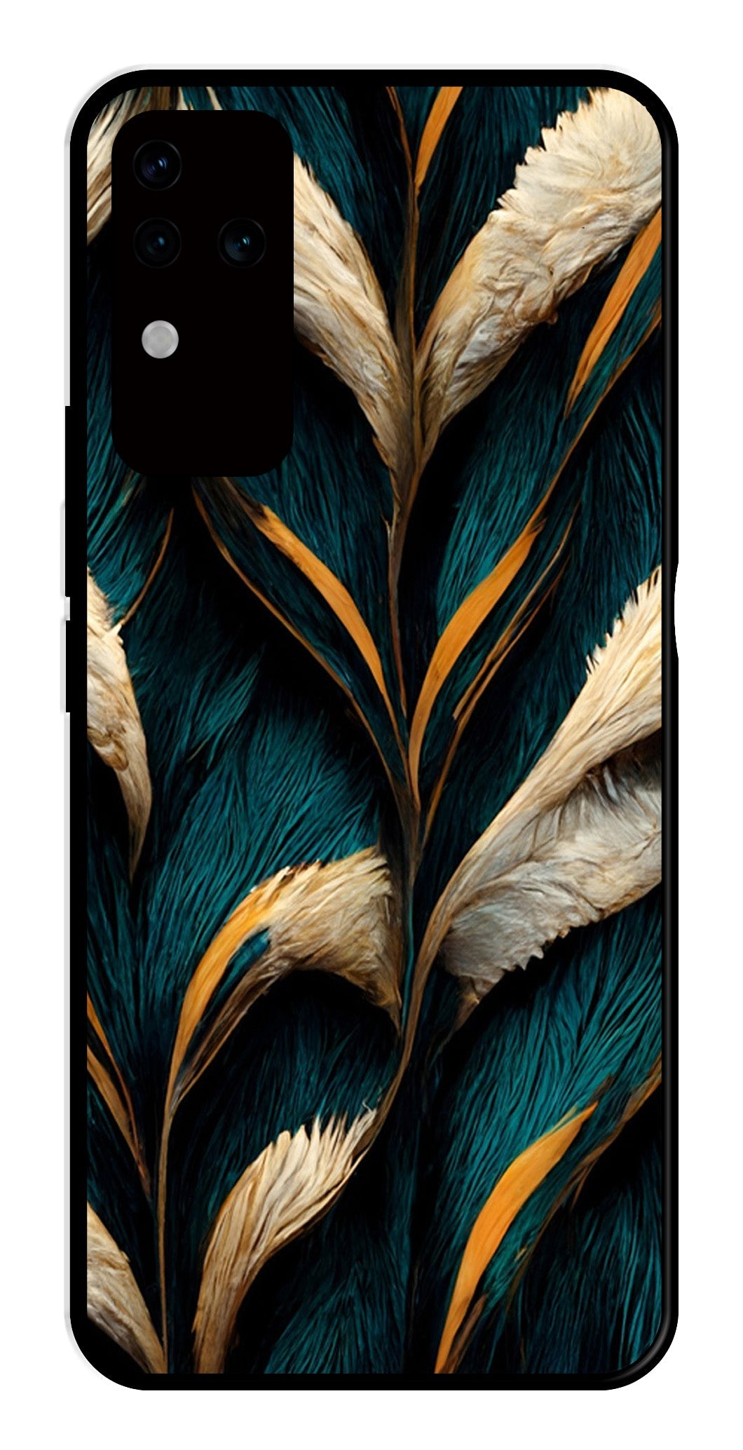 Feathers Metal Mobile Case for Vivo V30 Pro 5G (Design No -30)