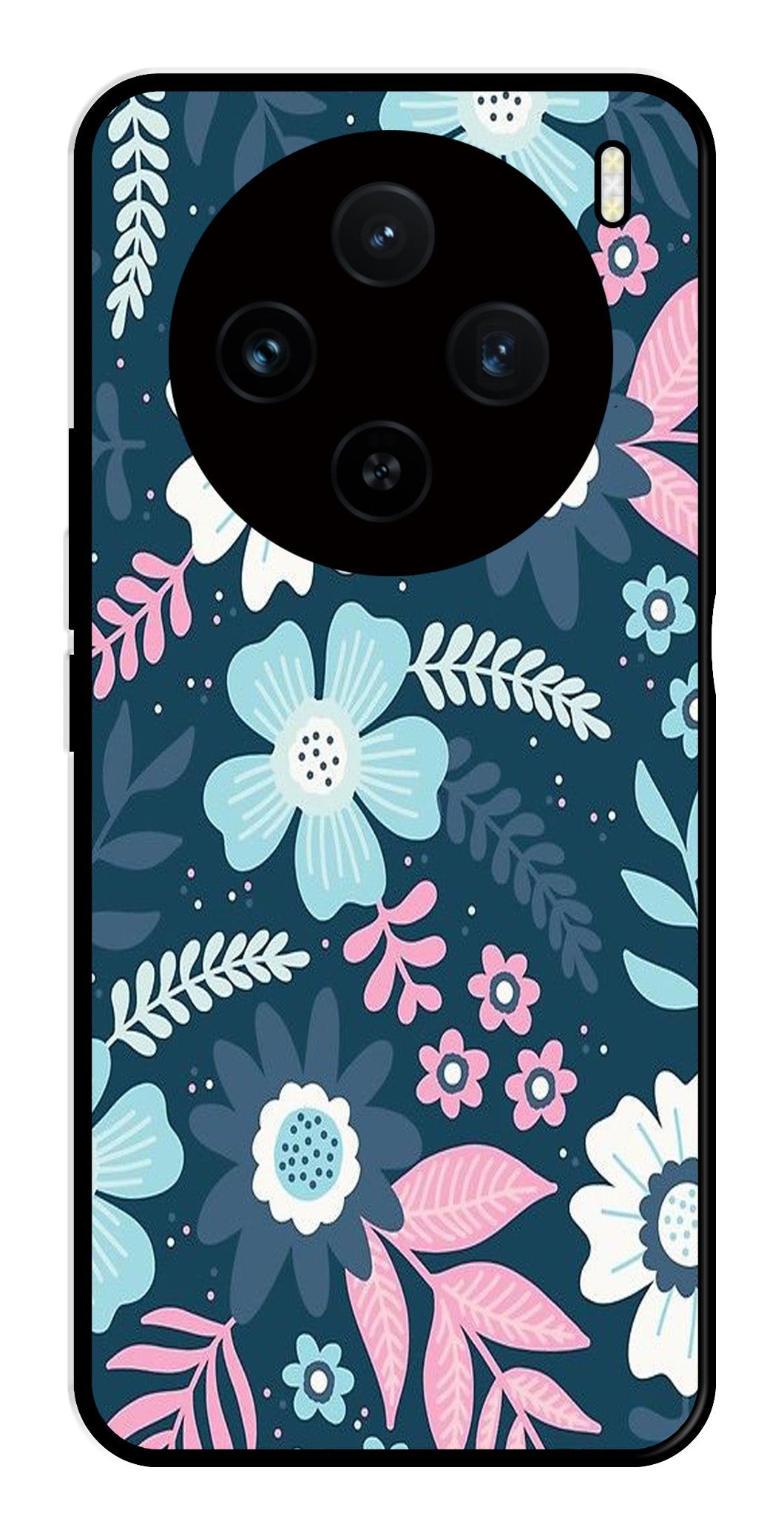 Flower Leaves Design Metal Mobile Case for Vivo X100 5G Flower Leaves Design Metal Mobile Case for Vivo X100 5G (Design No -50)