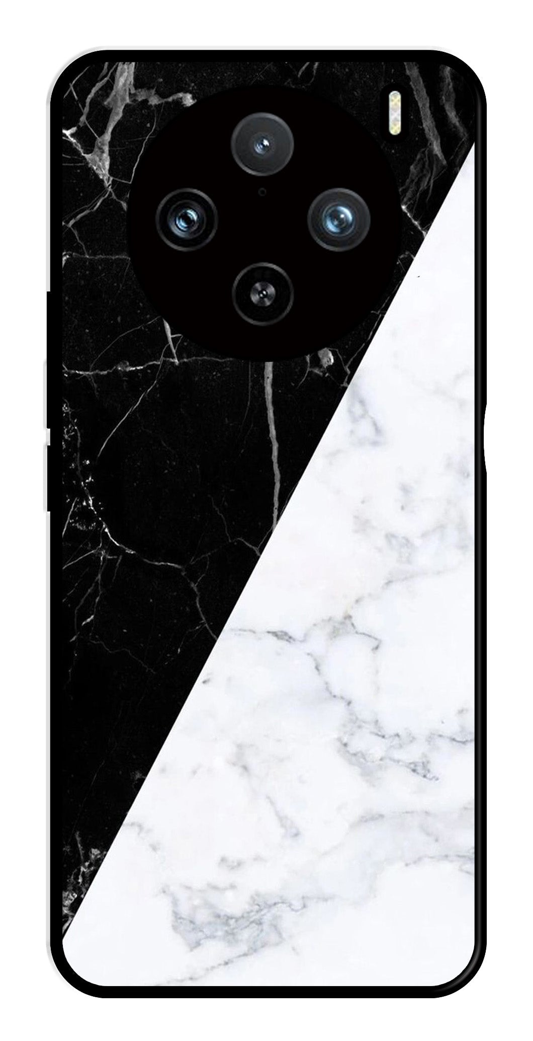 Black White Marble Design Metal Mobile Case for Vivo X100 Pro 5G Black White Marble Design Metal Mobile Case for Vivo X100 Pro 5G (Design No -09)