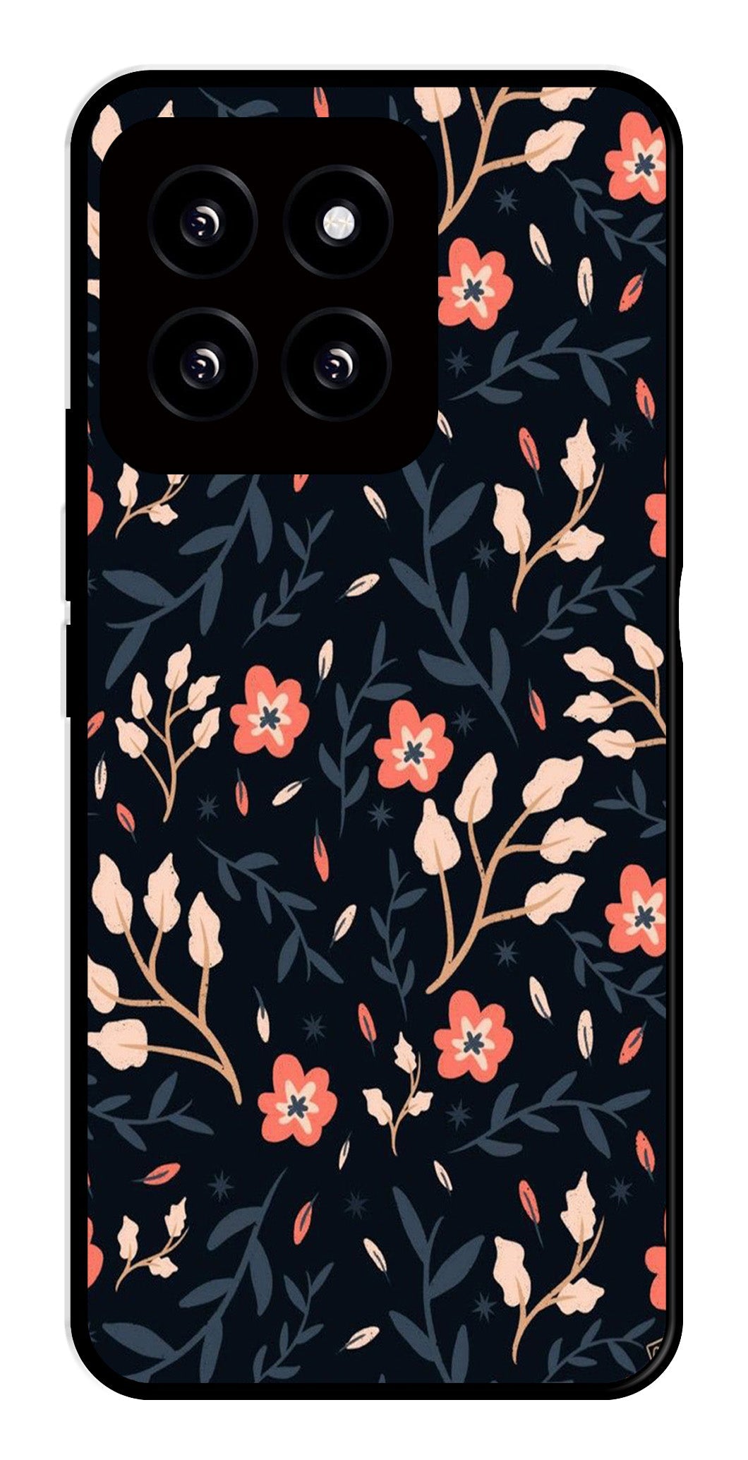 Floral Pattern Metal Mobile Case for Xiaomi 14 5G Floral Pattern Metal Mobile Case for Xiaomi 14 5G (Design No -10)