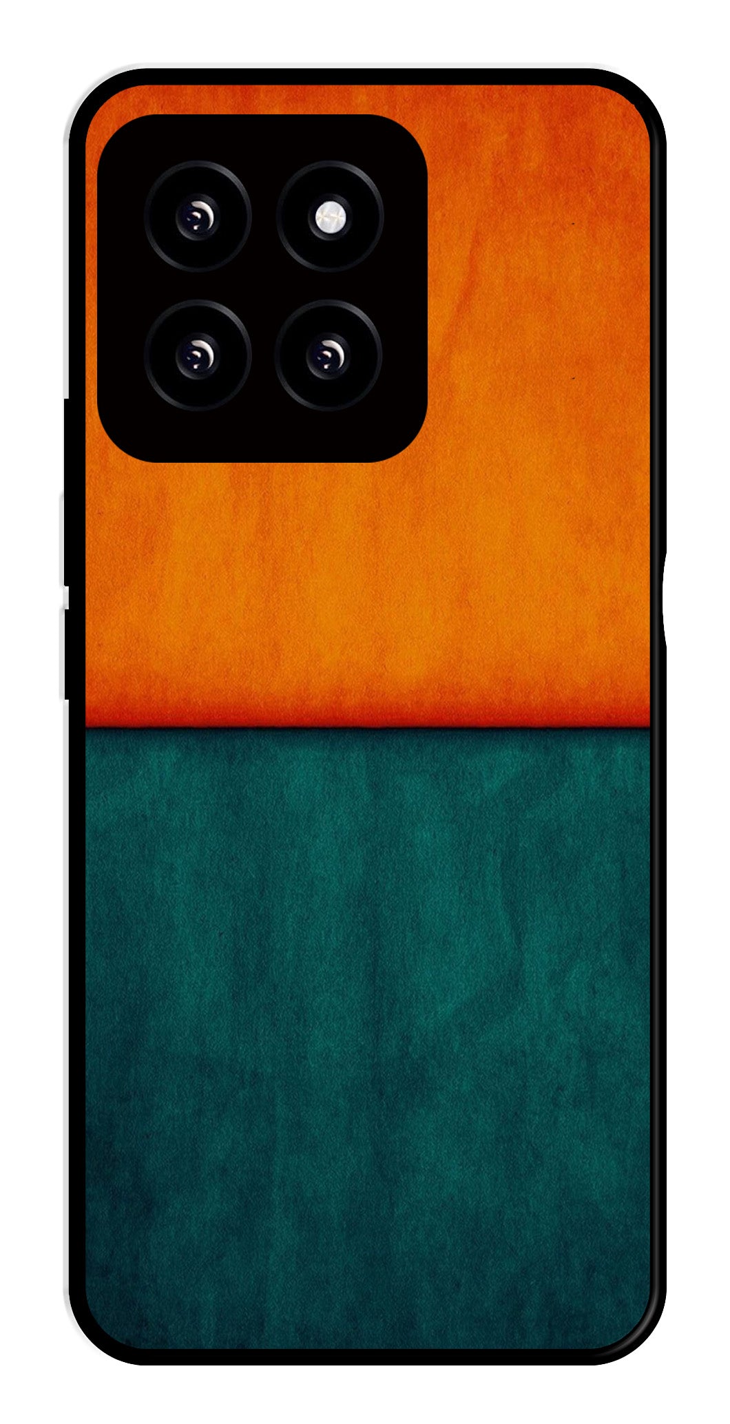 Orange Green Pattern Metal Mobile Case for Xiaomi 14 5G Orange Green Pattern Metal Mobile Case for Xiaomi 14 5G (Design No -45)