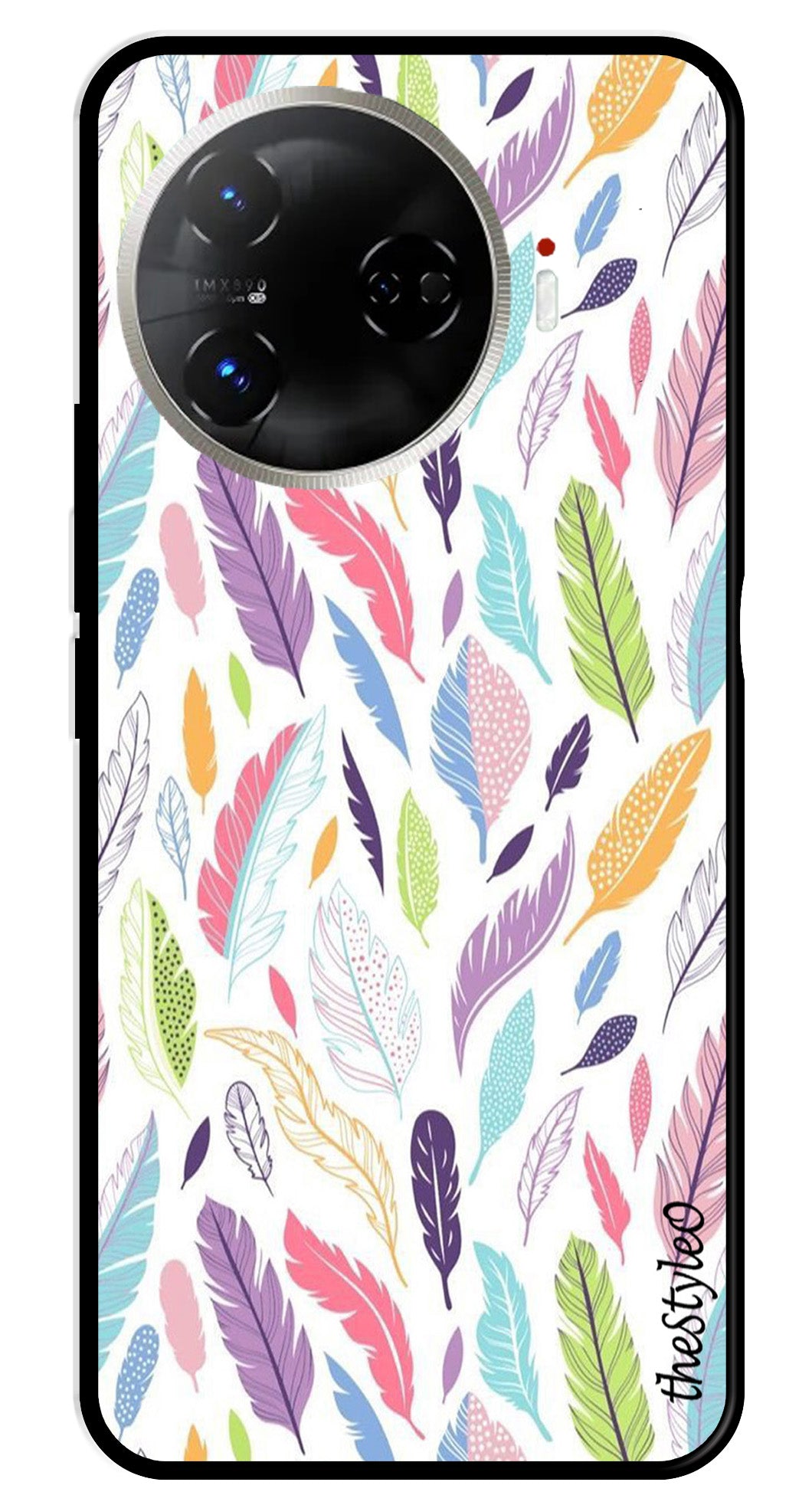 Colorful Feathers Metal Mobile Case for Tecno Camon 30 Pro 5G Colorful Feathers Metal Mobile Case for Tecno Camon 30 Pro 5G (Design No -06)