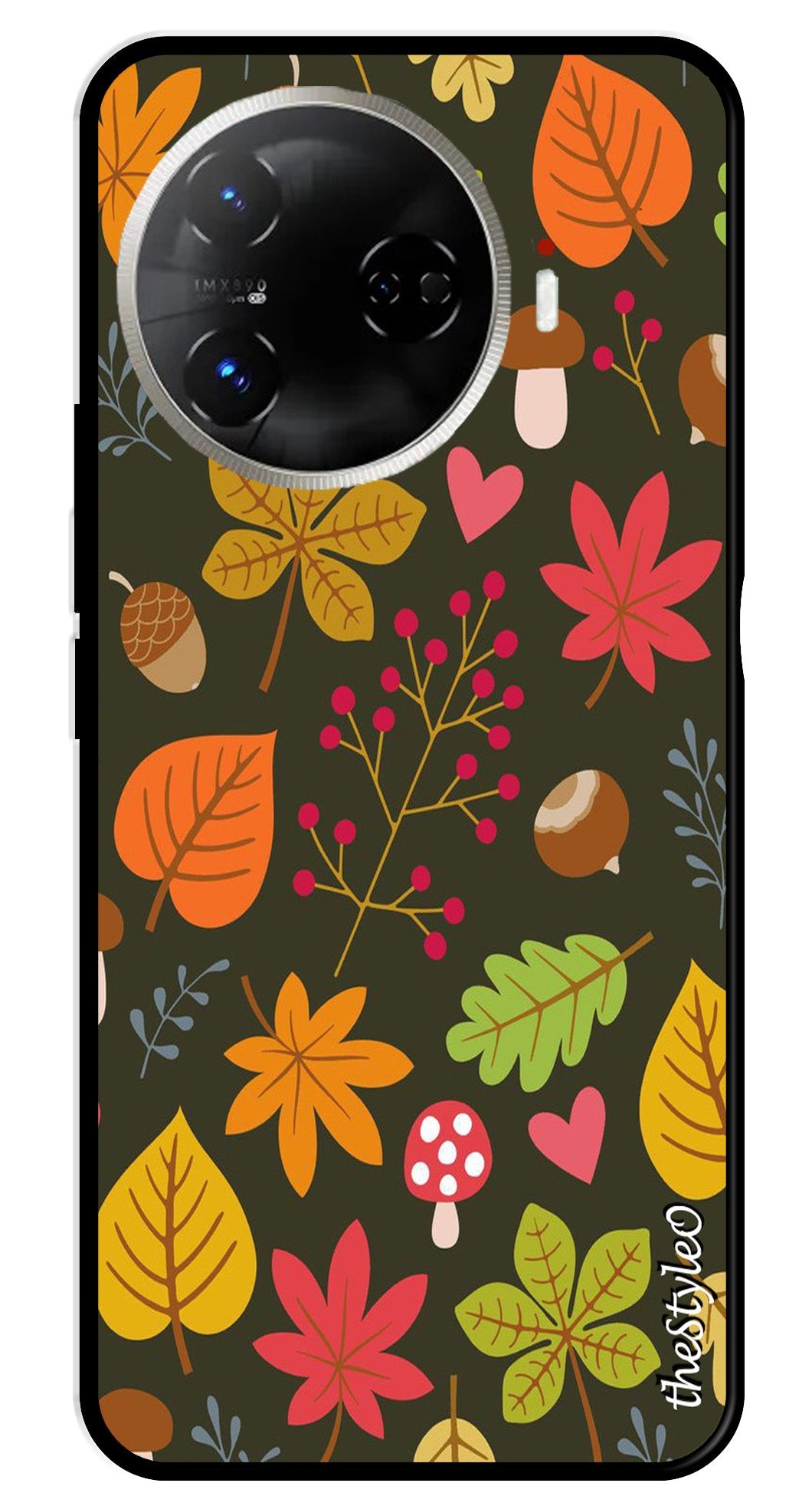 Flower Leaves Design Metal Mobile Case for Tecno Camon 30 Pro 5G Flower Leaves Design Metal Mobile Case for Tecno Camon 30 Pro 5G (Design No -50)
