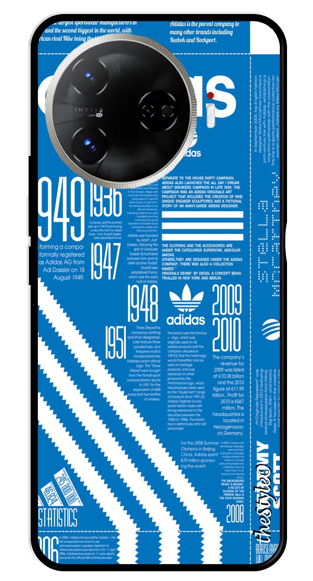 Adidas Design Metal Mobile Case for Tecno Camon 30 Pro 5G (Design No -58)
