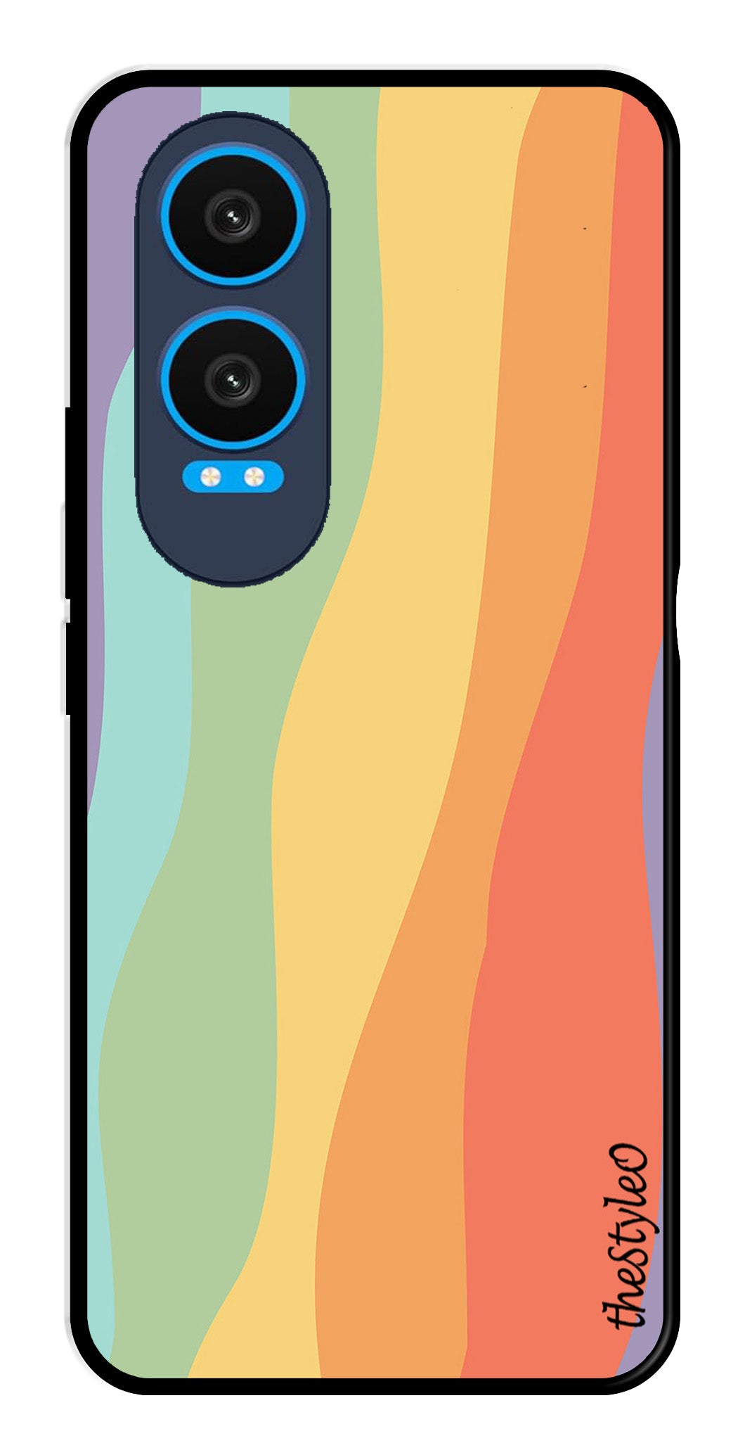 Muted Rainbow Metal Mobile Case for OnePlus Nord CE4 Lite Muted Rainbow Metal Mobile Case for OnePlus Nord CE4 Lite (Design No -02)