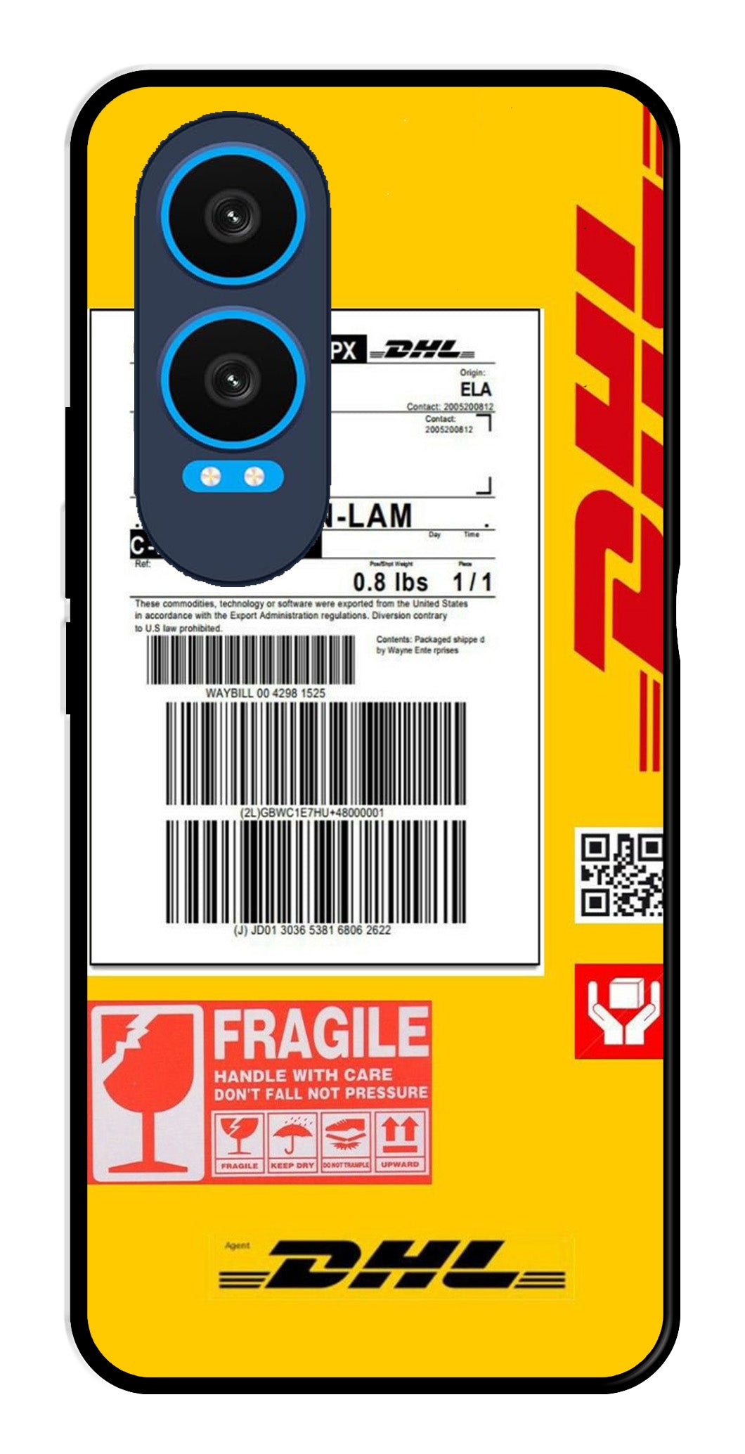 DHL Label Metal Mobile Case for OnePlus Nord CE4 Lite DHL Label Metal Mobile Case for OnePlus Nord CE4 Lite (Design No -61)