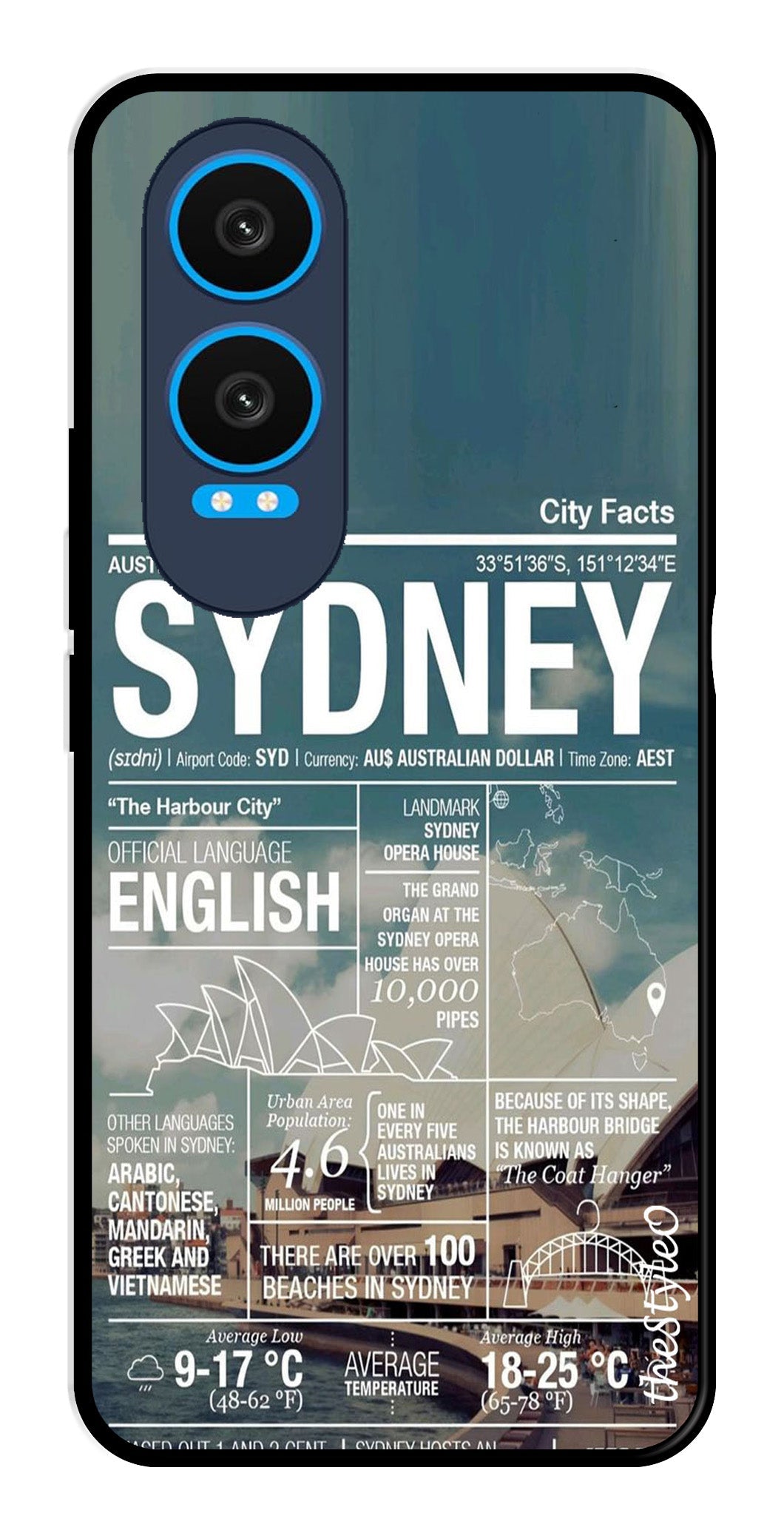 Sydney Metal Mobile Case for OnePlus Nord CE4 Lite Sydney Metal Mobile Case for OnePlus Nord CE4 Lite (Design No -69)