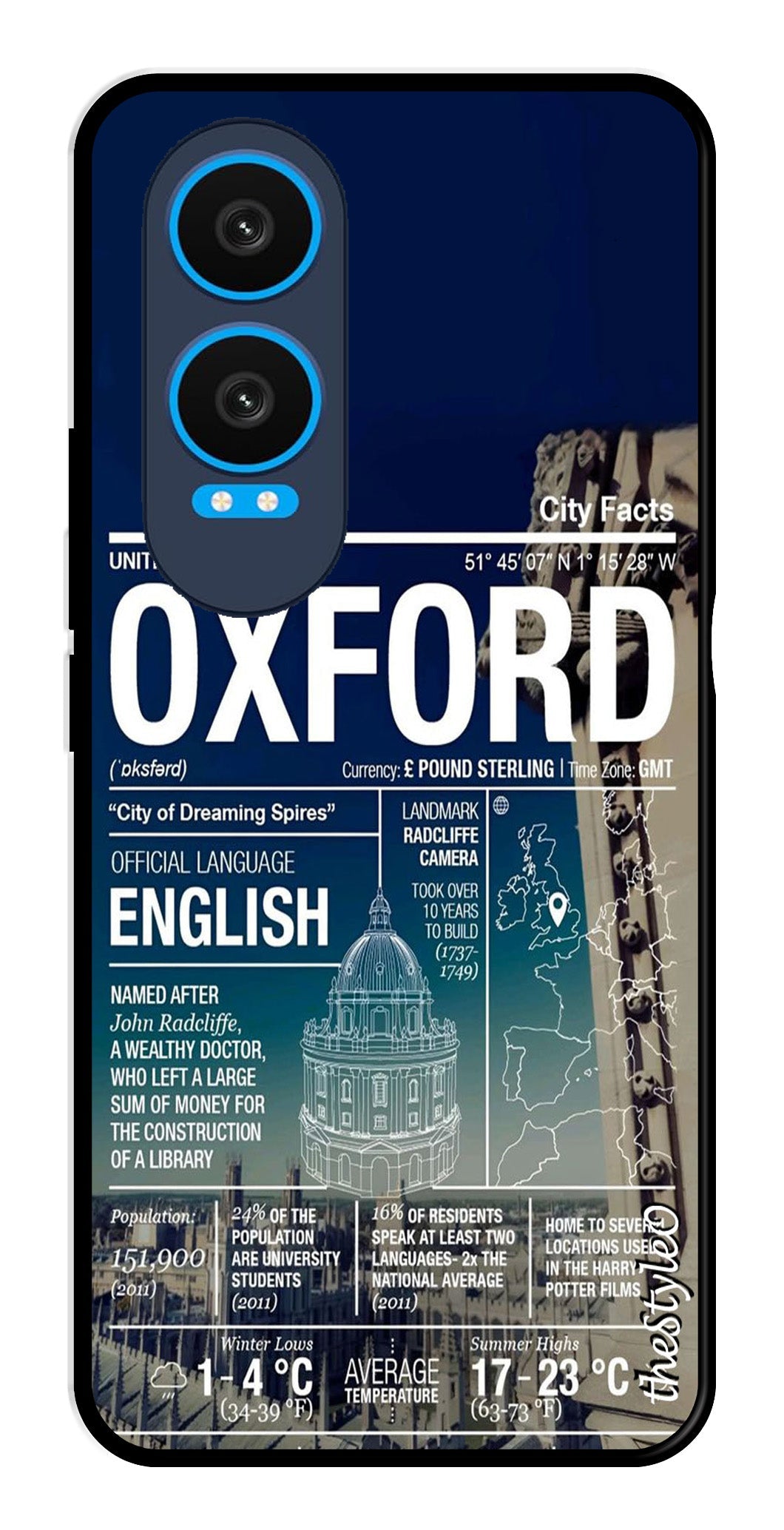 Oxford Metal Mobile Case for OnePlus Nord CE4 Lite Oxford Metal Mobile Case for OnePlus Nord CE4 Lite (Design No -70)