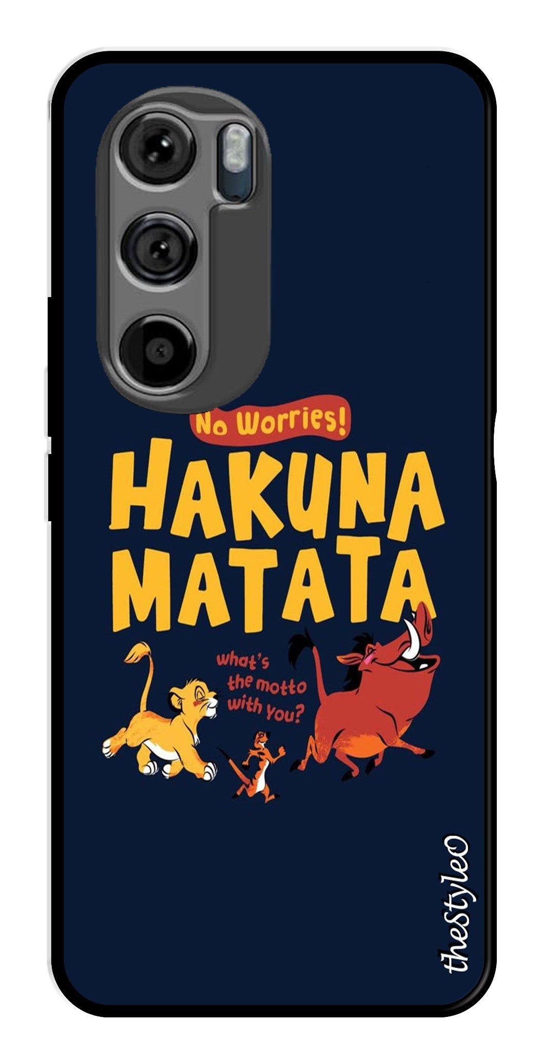 Hakuna Matata Metal Mobile Case for Moto Edge 30 Hakuna Matata Metal Mobile Case for Moto Edge 30 (Design No -62)